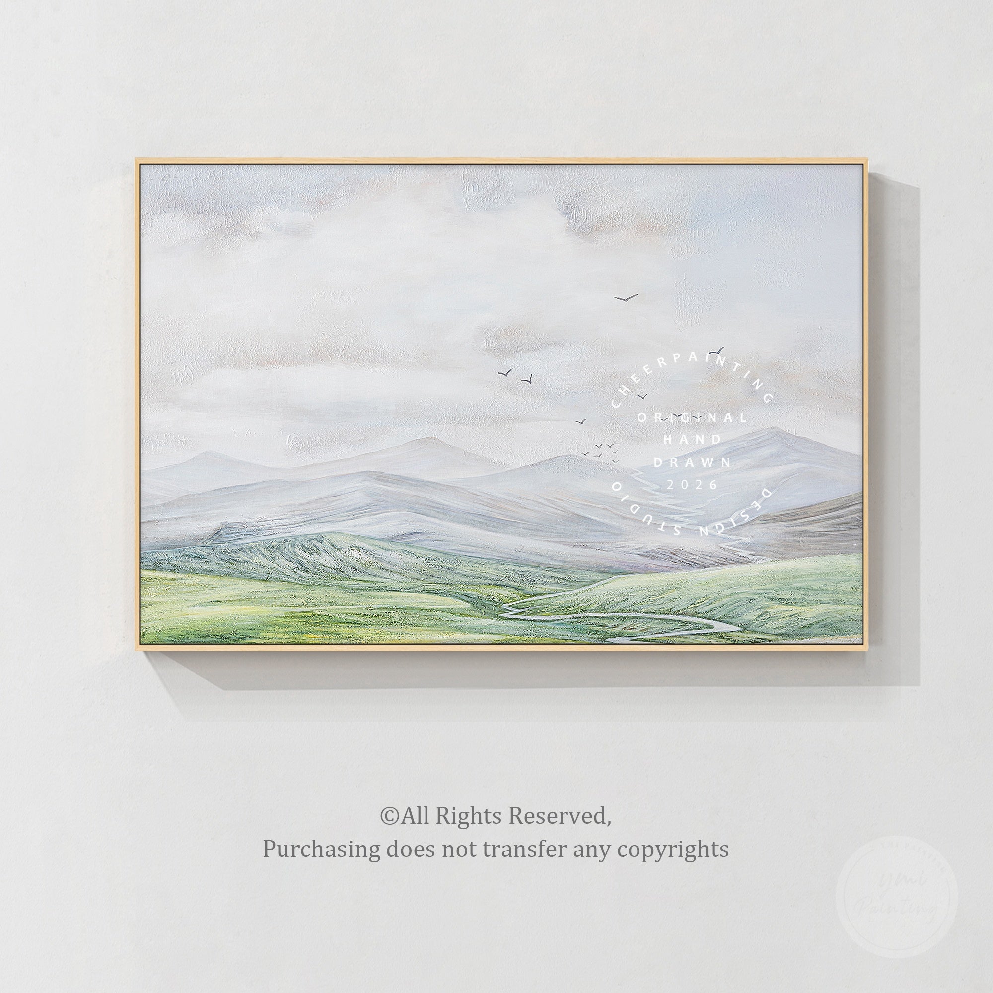 Unique mountain wall art featuring majestic peaks, textured brushwork, and luxury nature inspired decoration