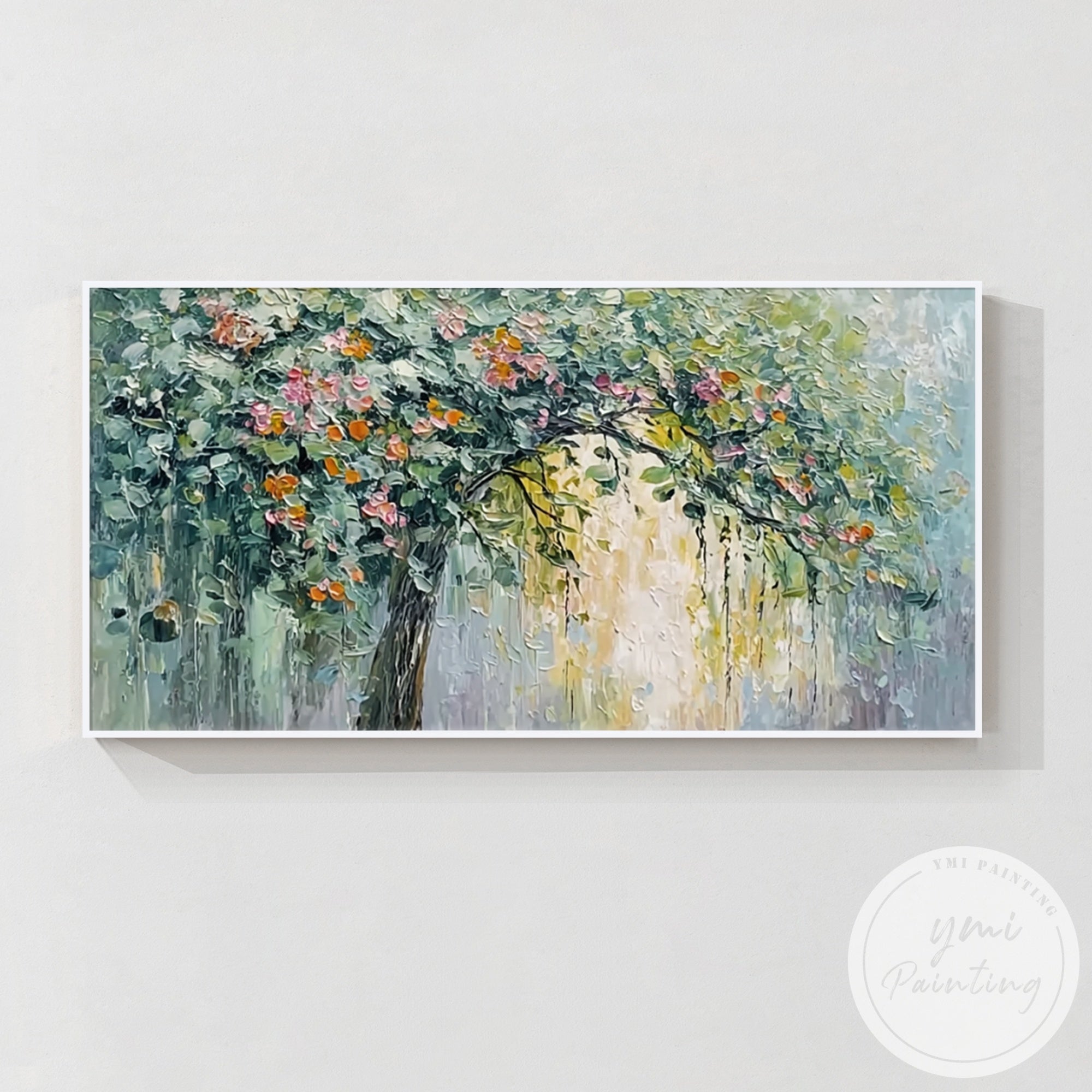 Luxury nature-inspired canvas art displayed in stylish open-plan living area