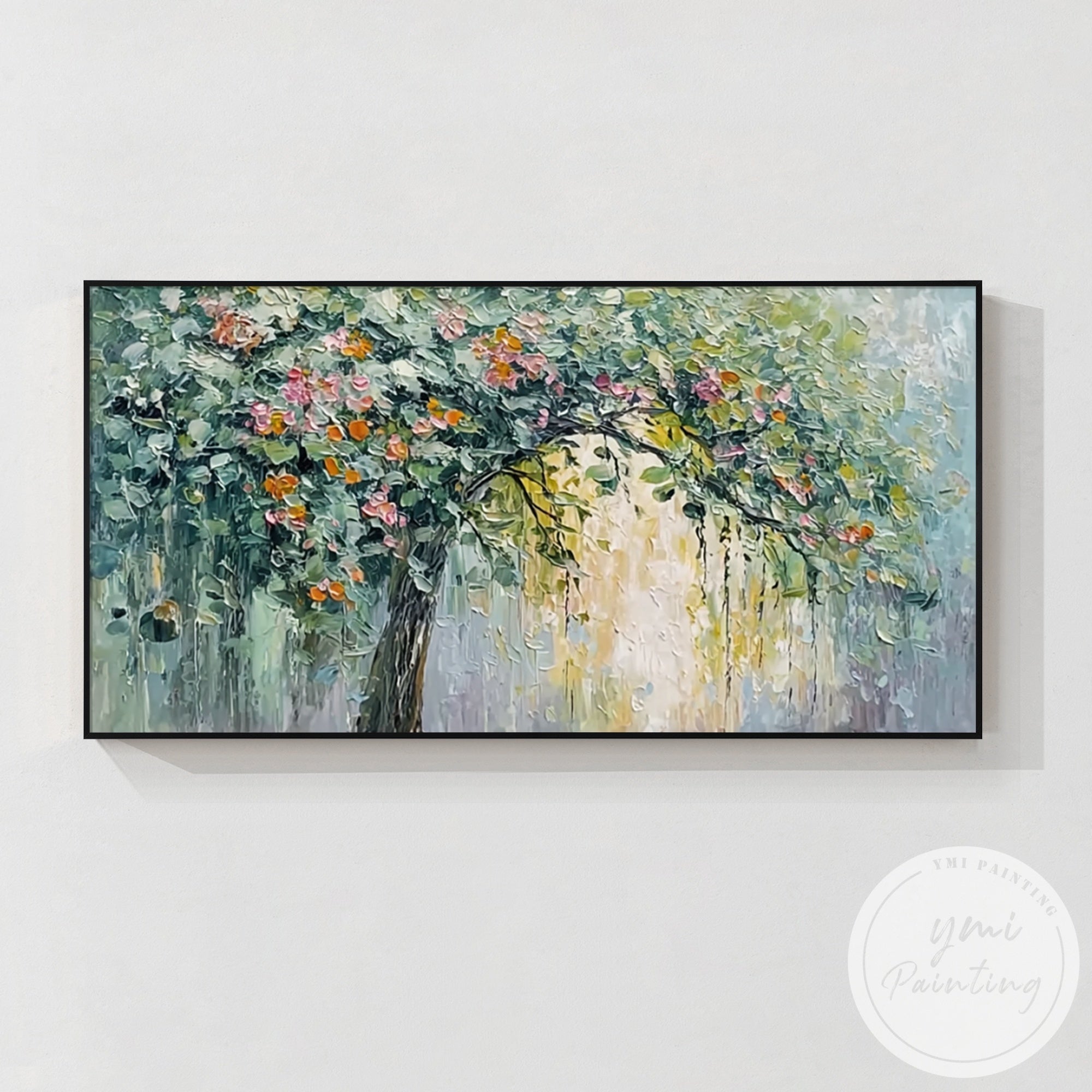Luxury nature-inspired canvas art displayed in stylish open-plan living area
