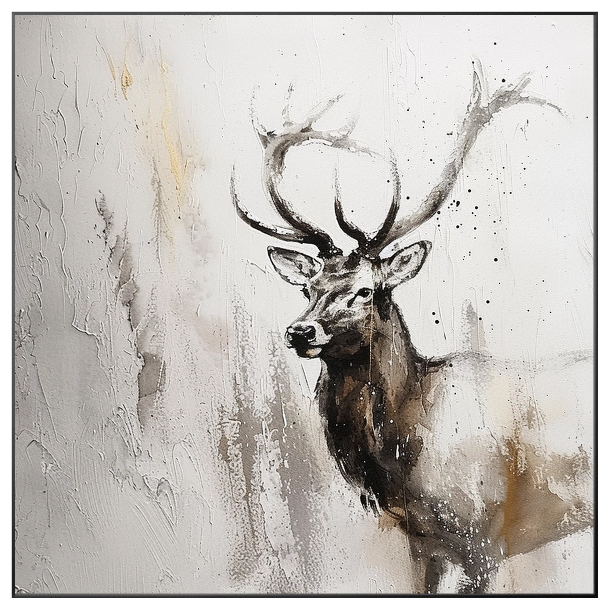 Textured Deer Wall Painting - YM025