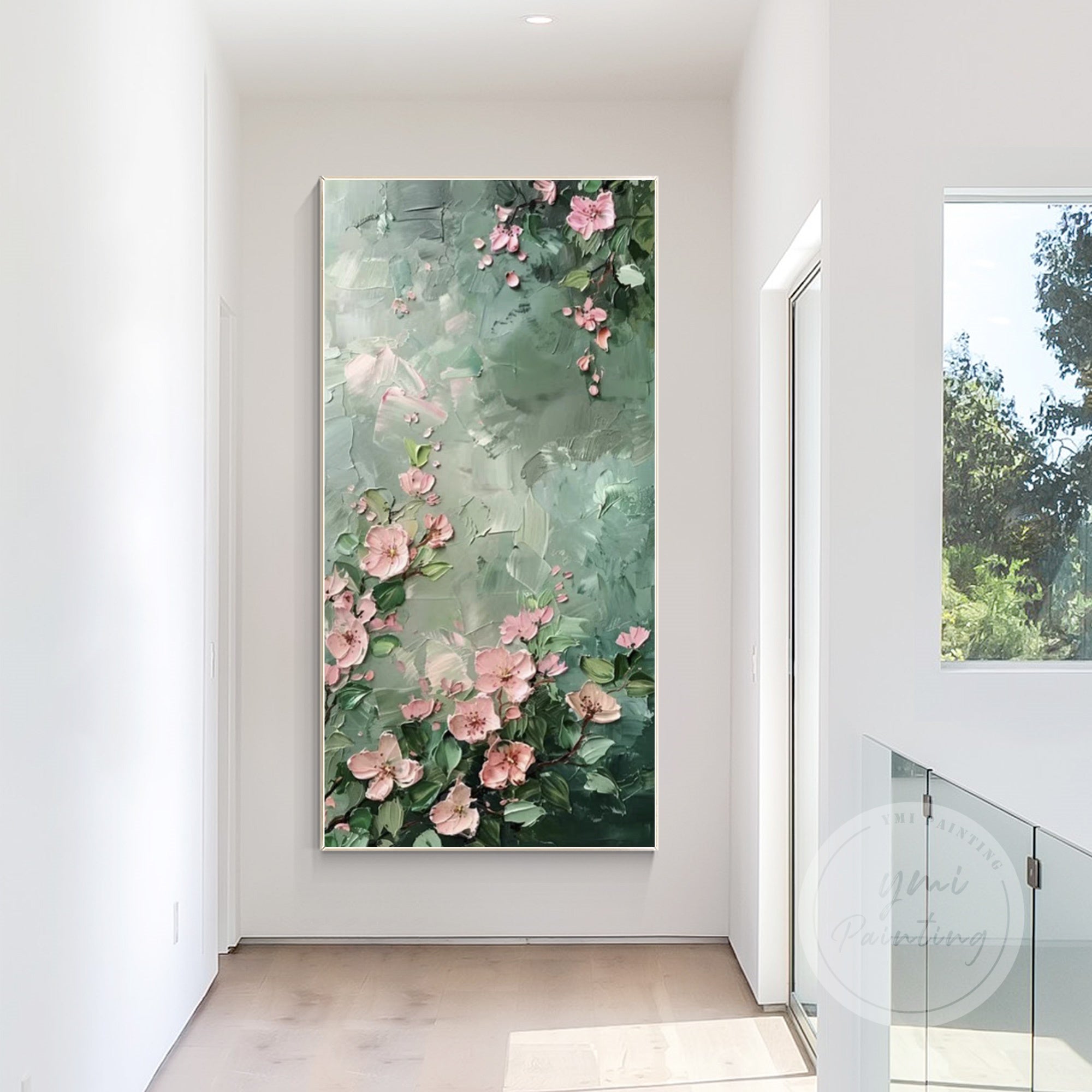 Elegant pink flower artwork for modern home decor