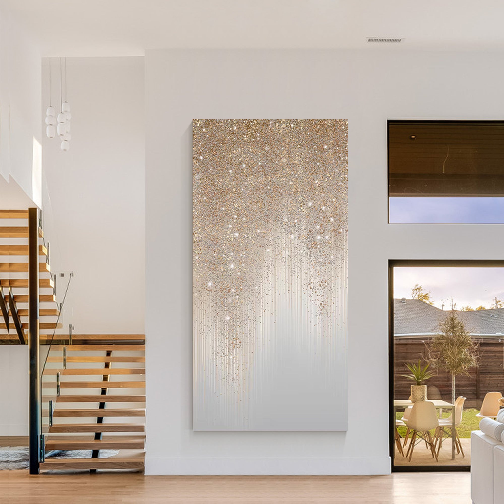 Large Modern Glitter Art