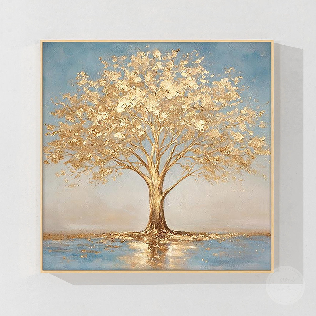 Luxury botanical wall decor with handcrafted gold leaf application