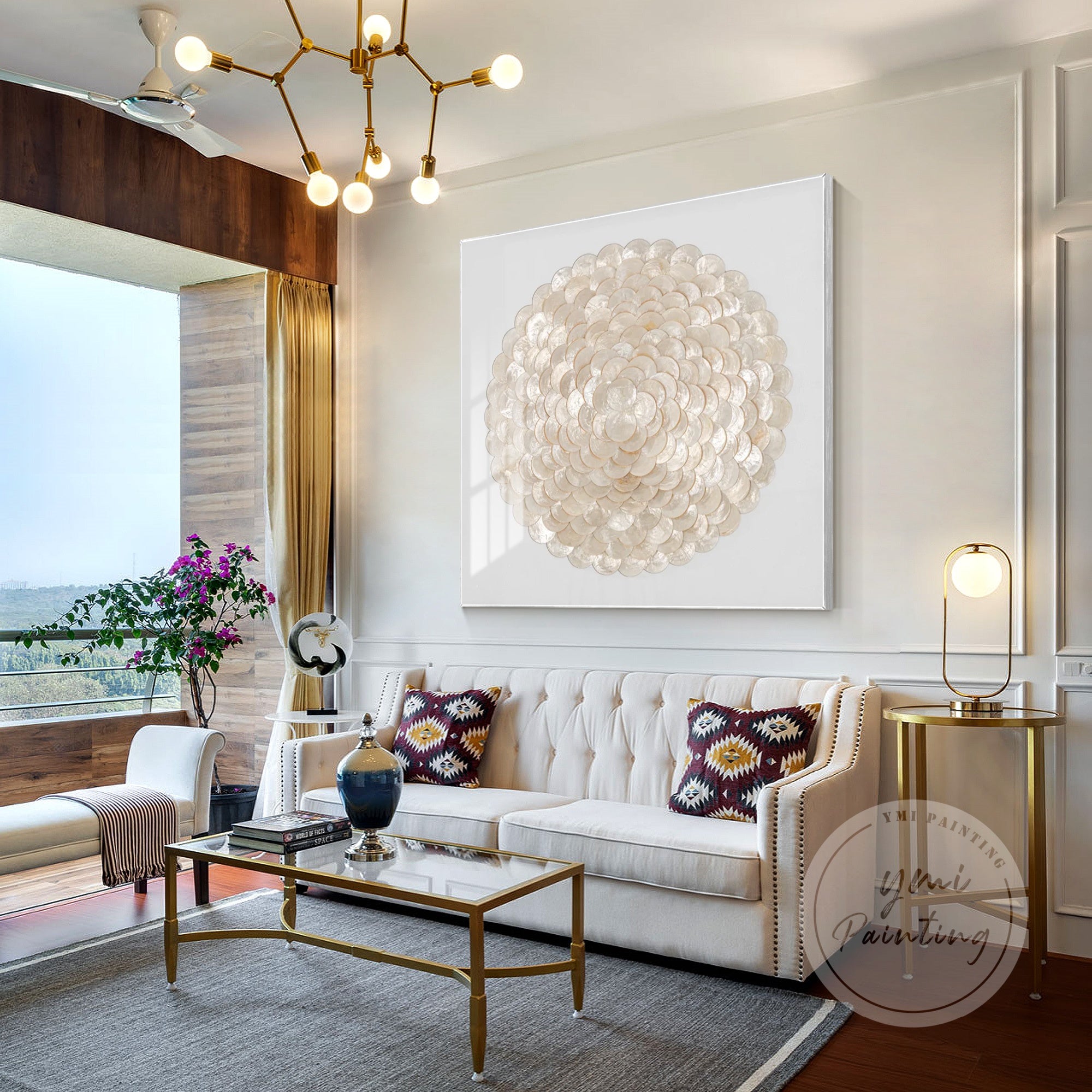 Luxury seashell wall art in soft tones
