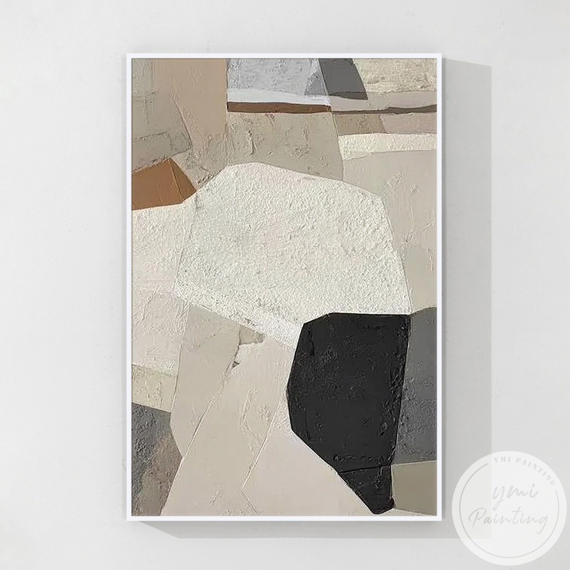 Minimalist earthy tone abstract canvas art