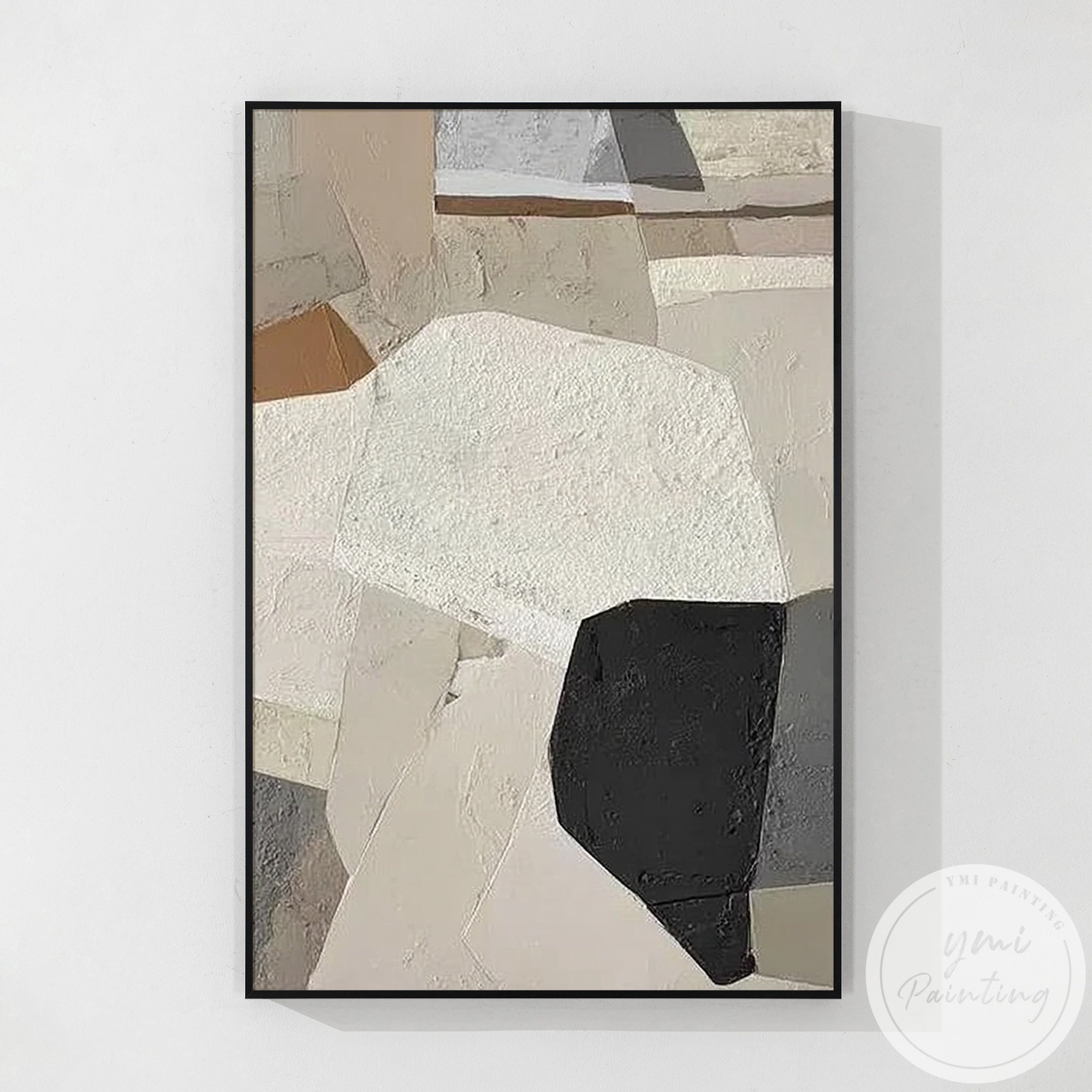 Minimalist earthy tone abstract canvas art