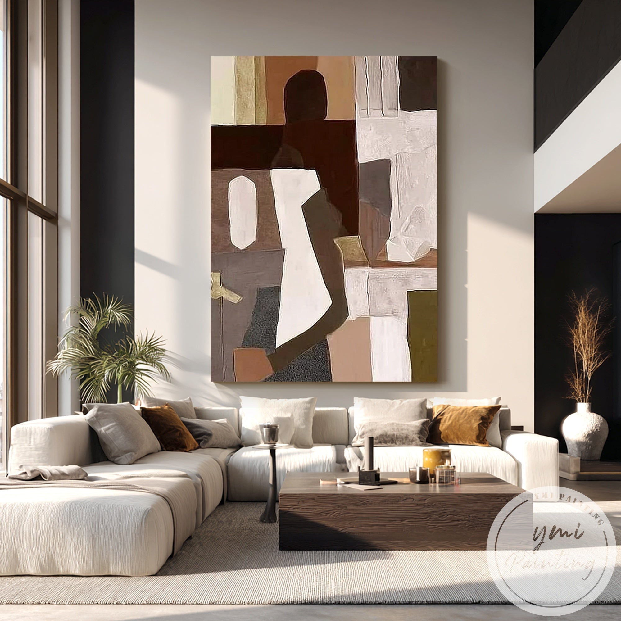 Modern earth tone abstract composition