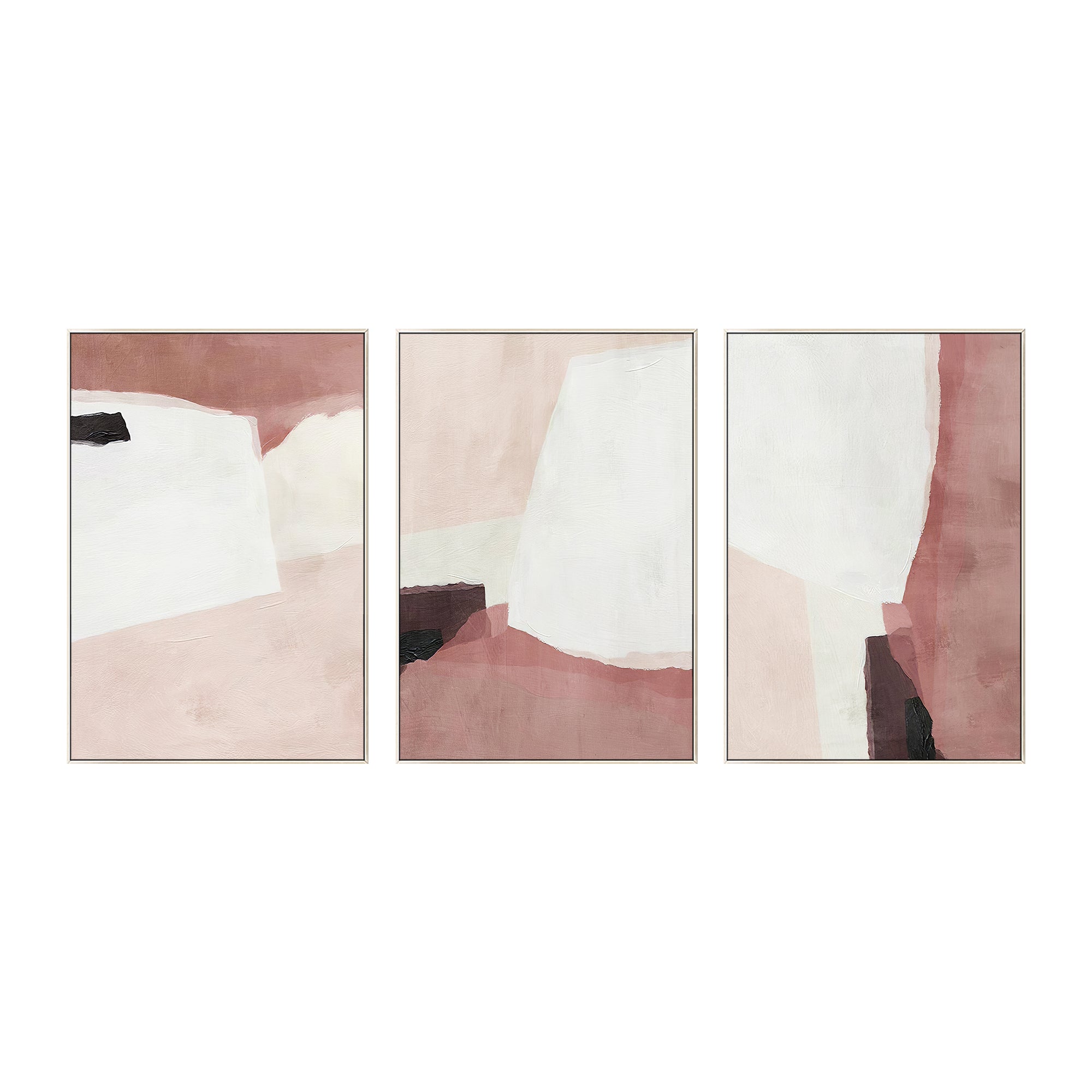 Minimalist Hand-Painted Canvas in Blush and Neutral Tones