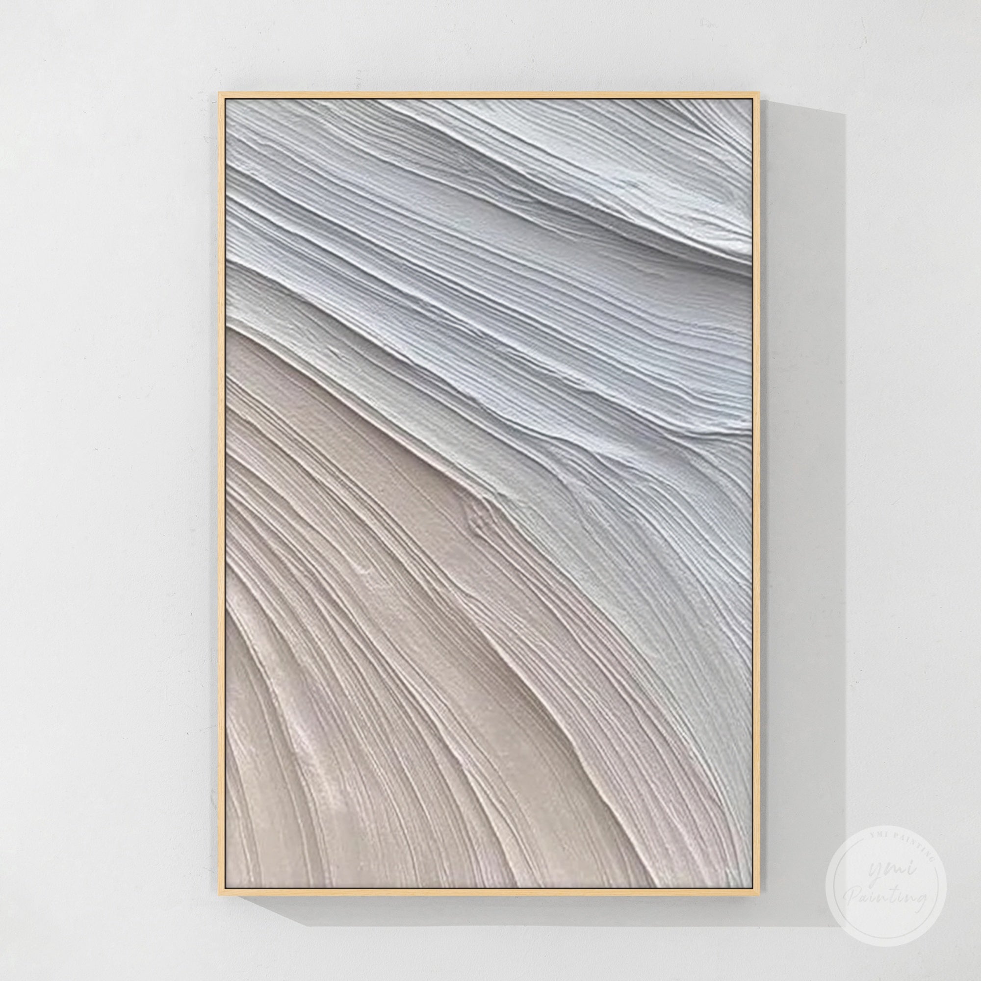 Modern wavy line textured canvas in soft neutral tones