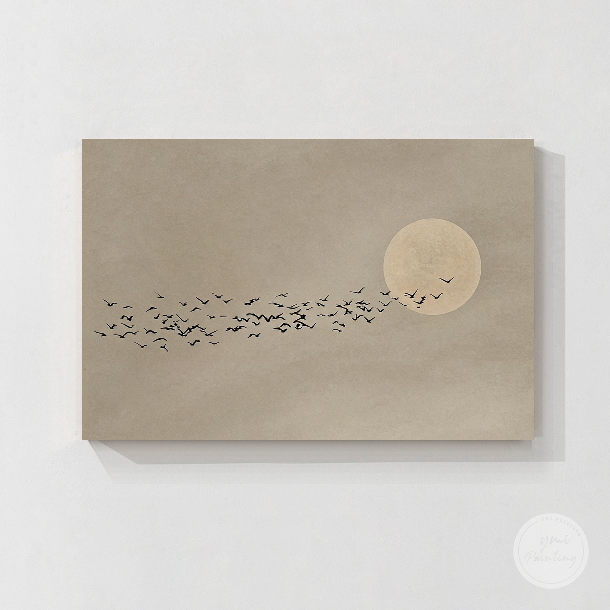 Soft neutral moon landscape abstract wall decor