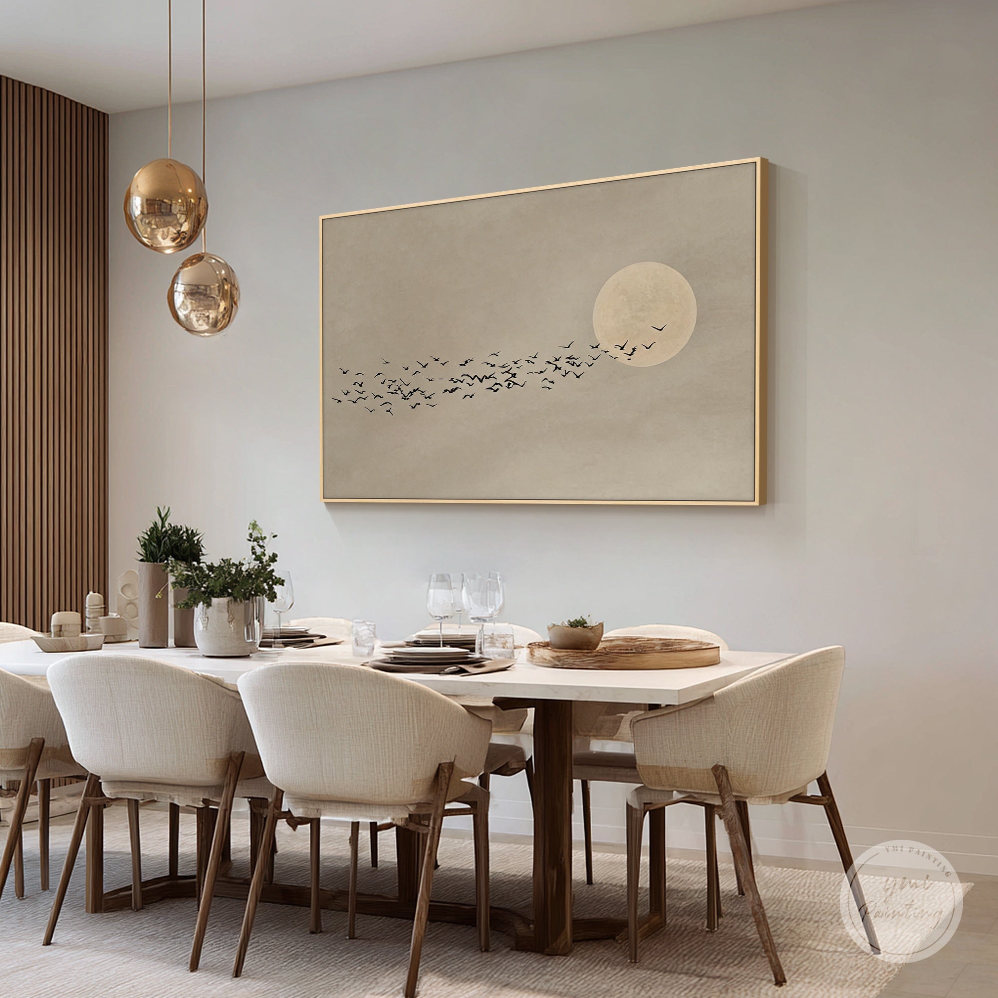 Japandi style minimalist nature wall decor artwork