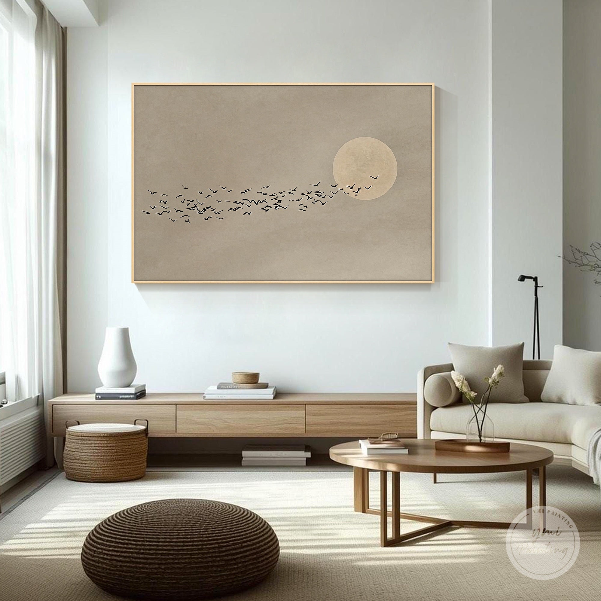 Scandinavian neutral tone sky canvas wall art