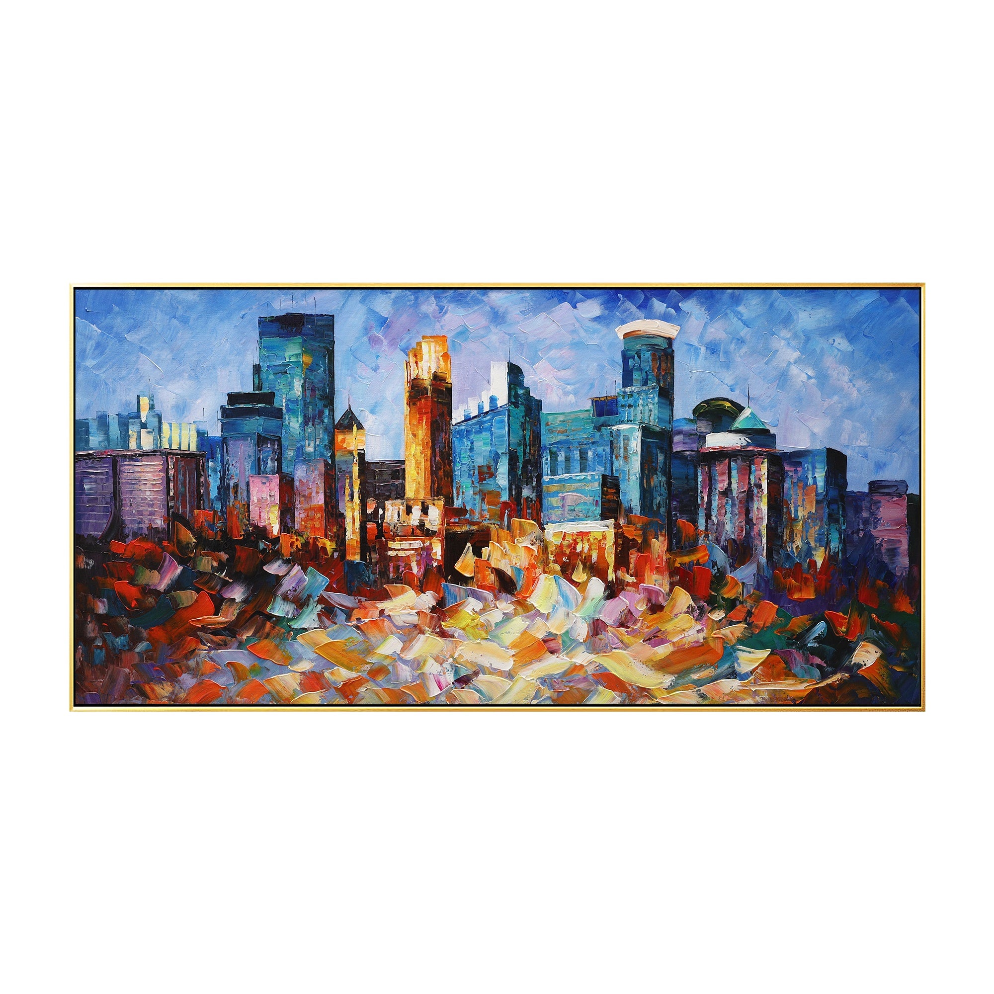 Abstract Minneapolis painting, perfect for modern urban decor with a bold city skyline design.
