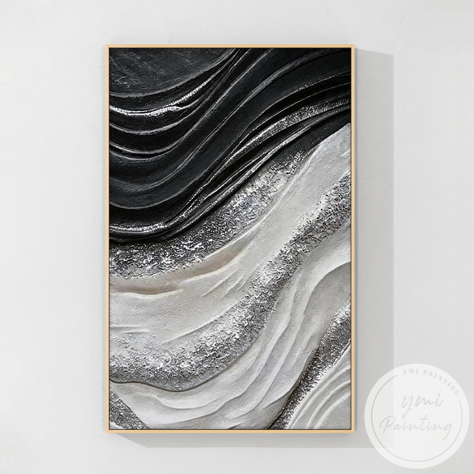 Luxury minimalist wave inspired abstract wall decor