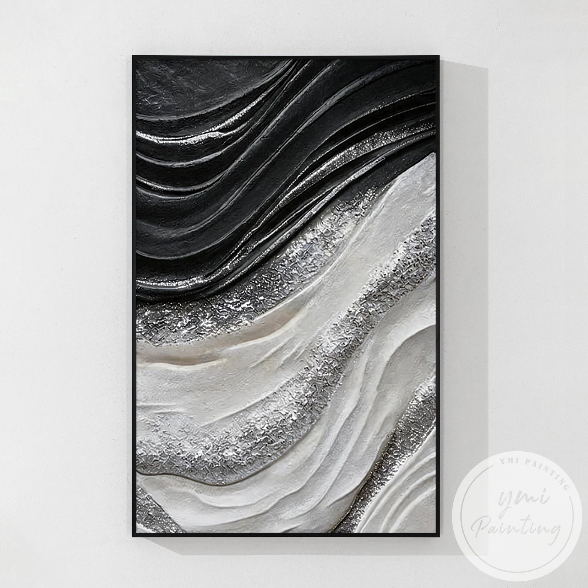 Sculpted wave pattern modern abstract art print