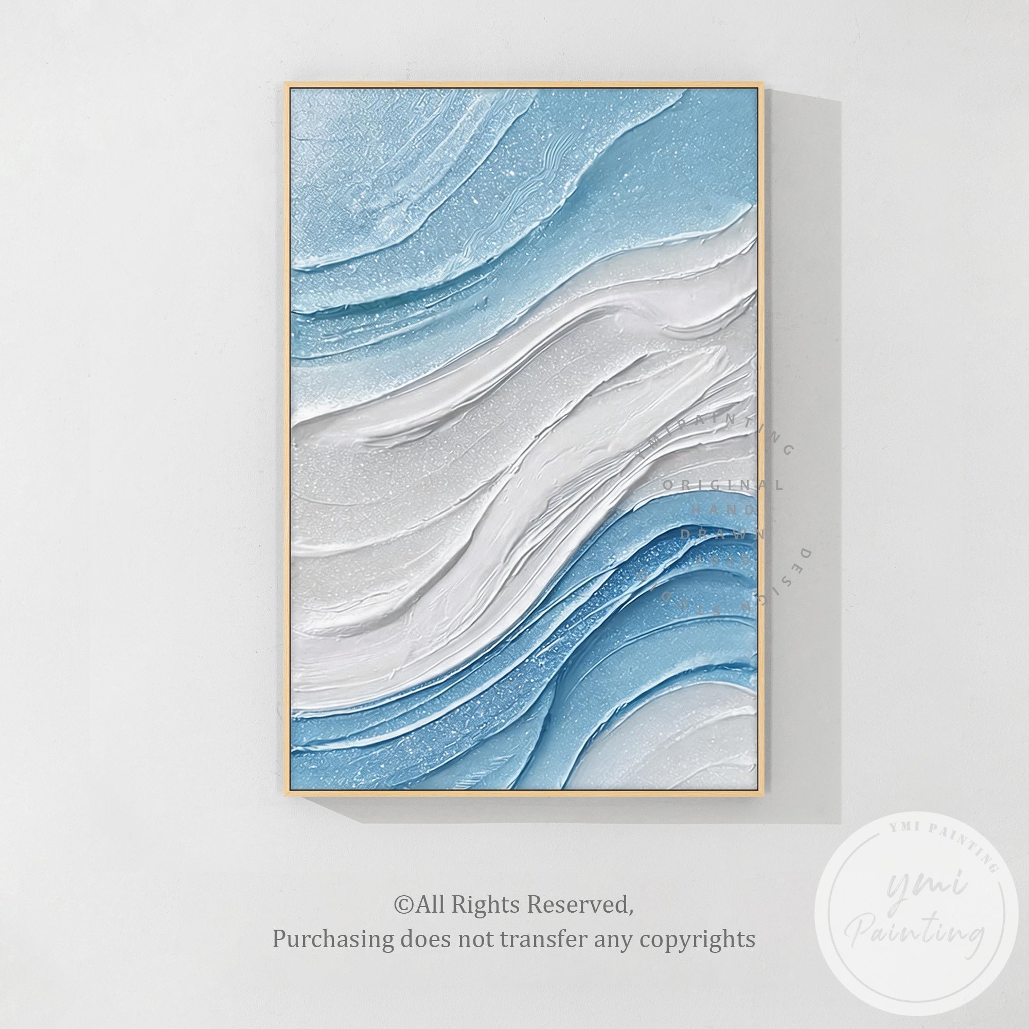 Large textured ocean wave canvas artwork