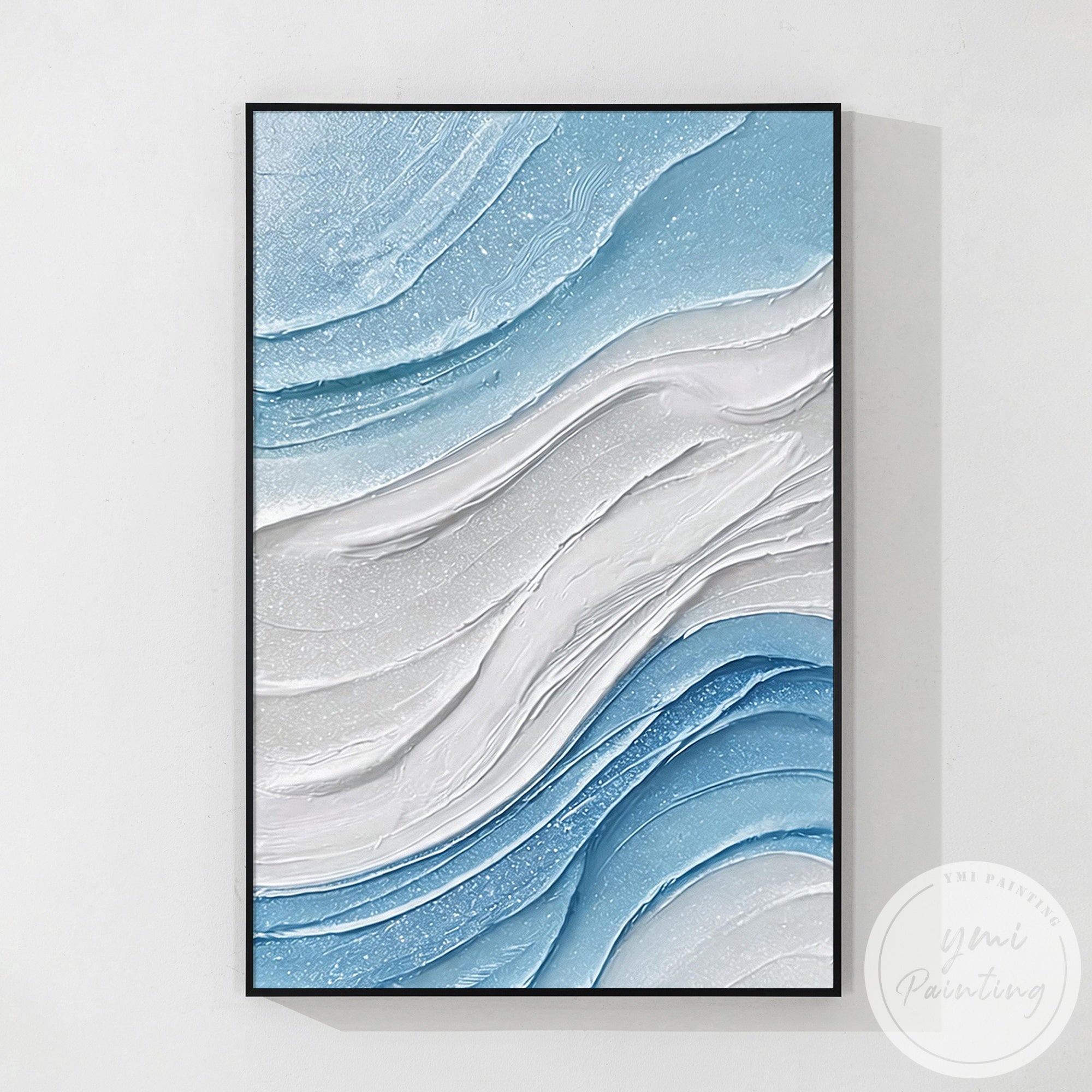 Modern textured seascape inspired wall artwork