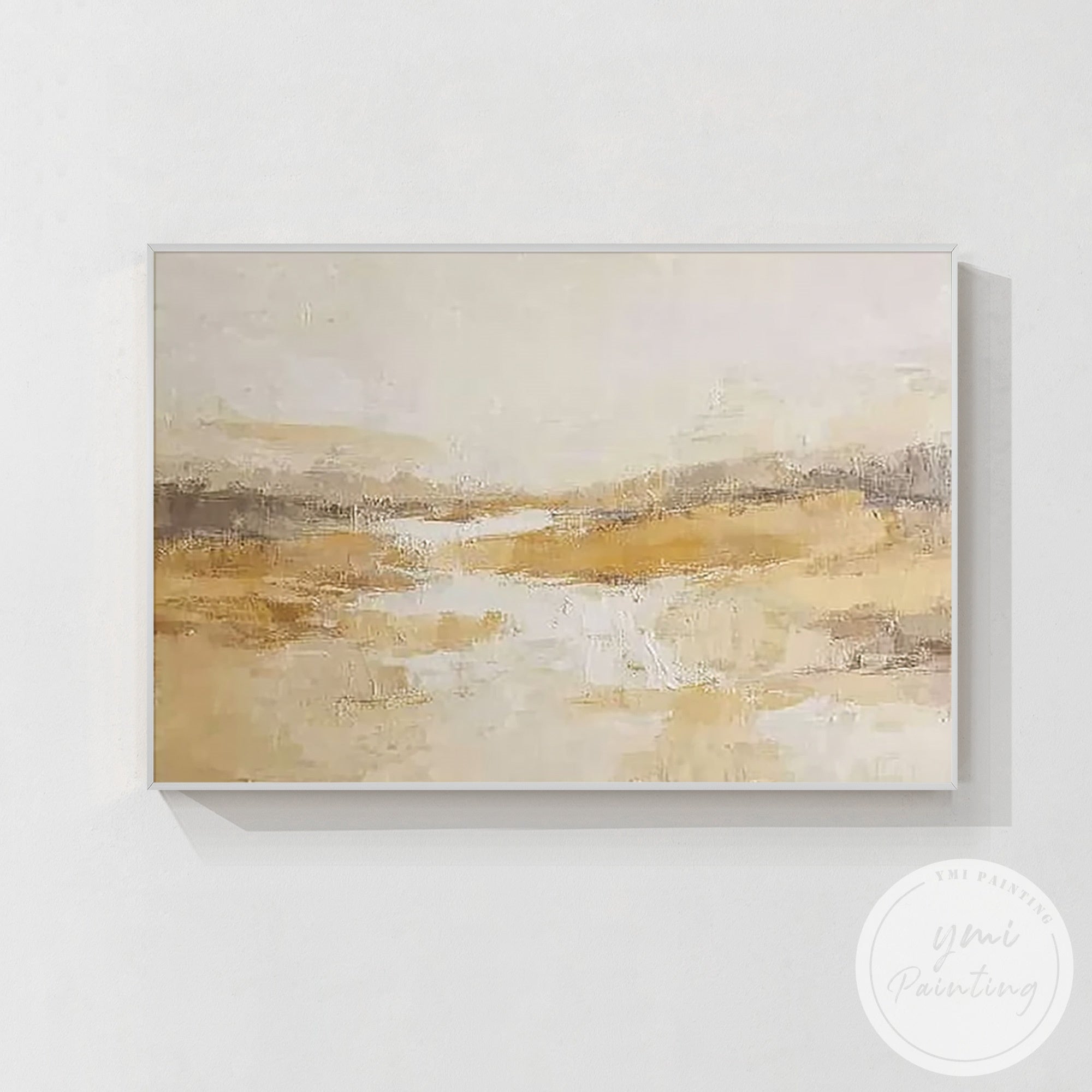 Neutral minimalist panoramic painting