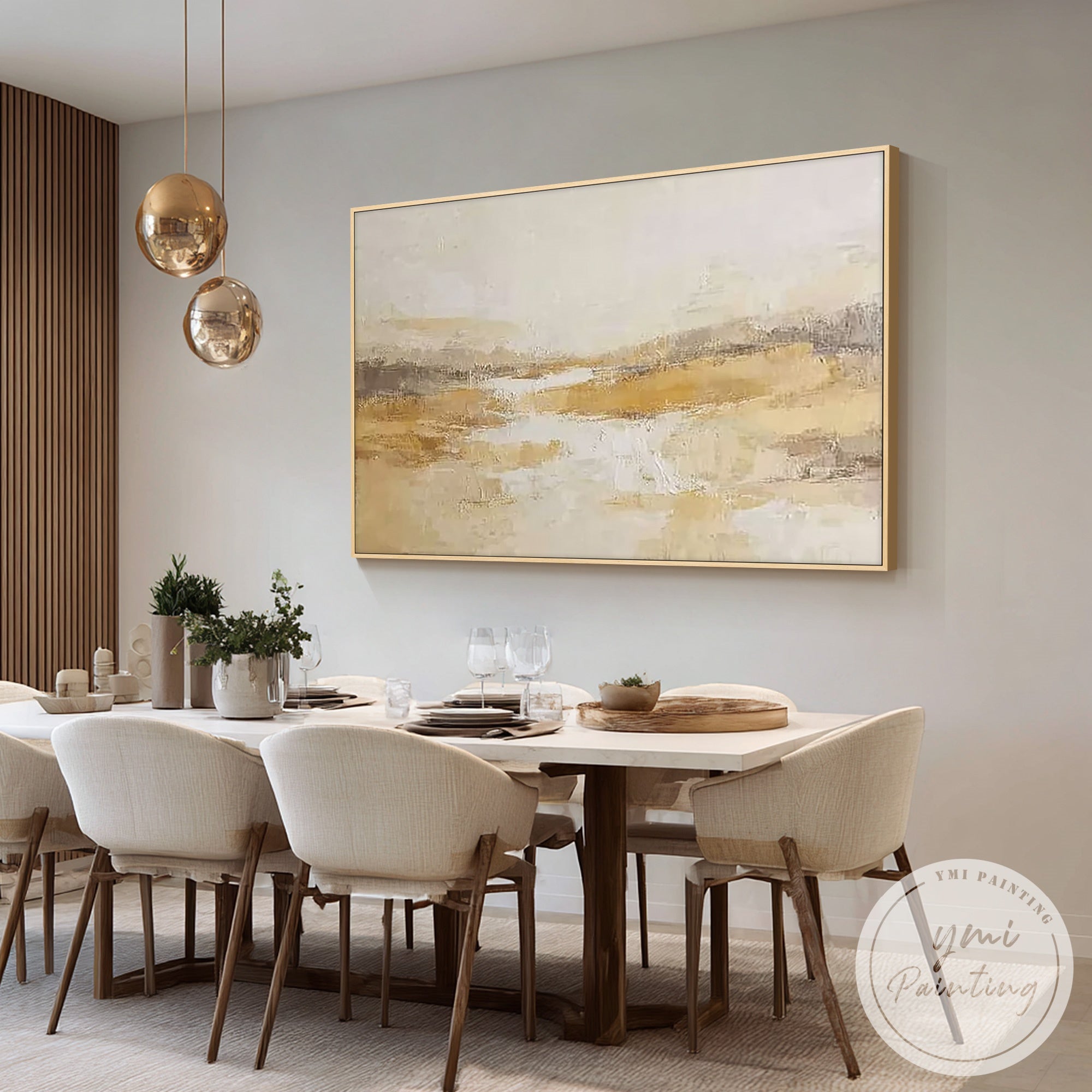 Minimalist horizontal abstract canvas art