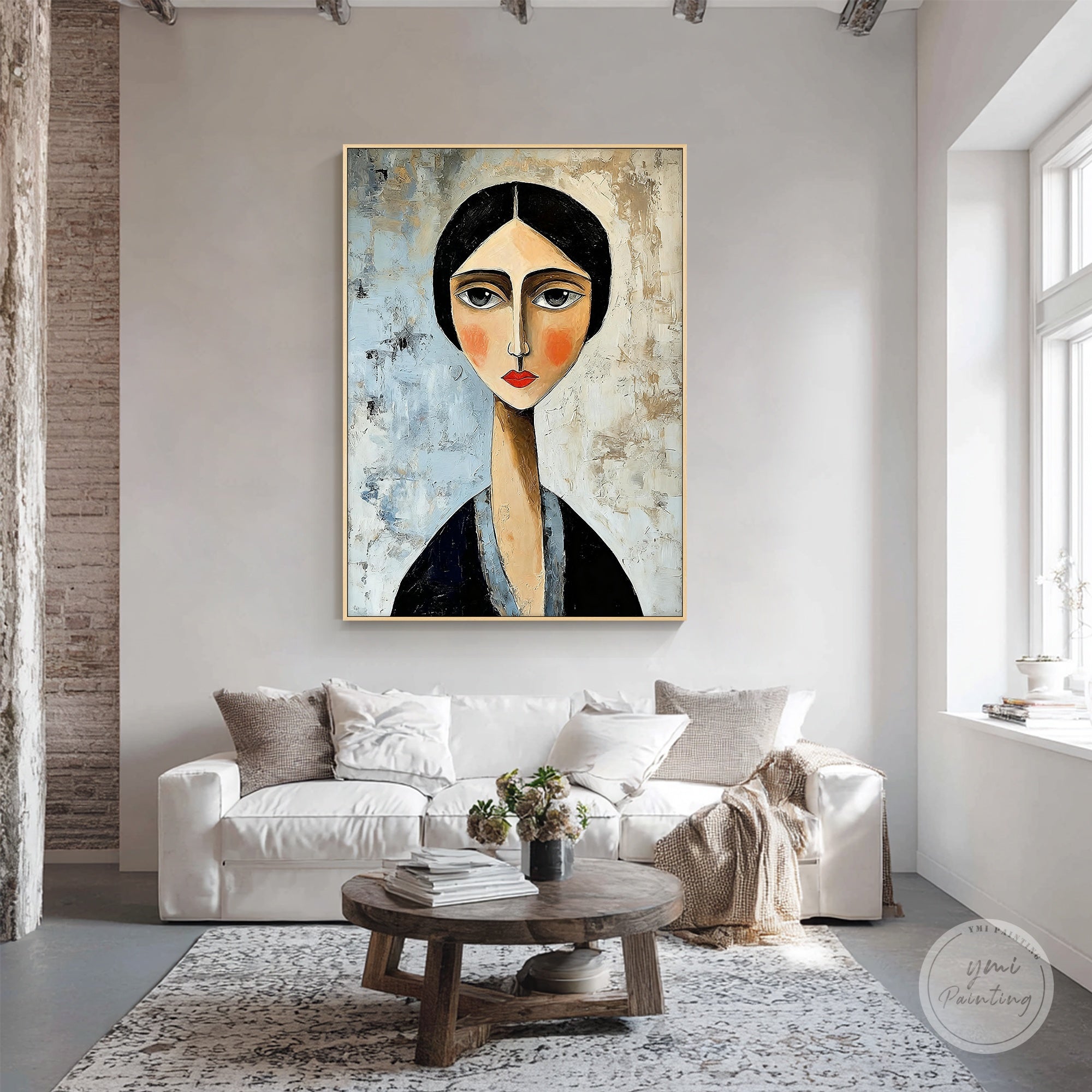 abstract woman portrait expressionist wall art canvas