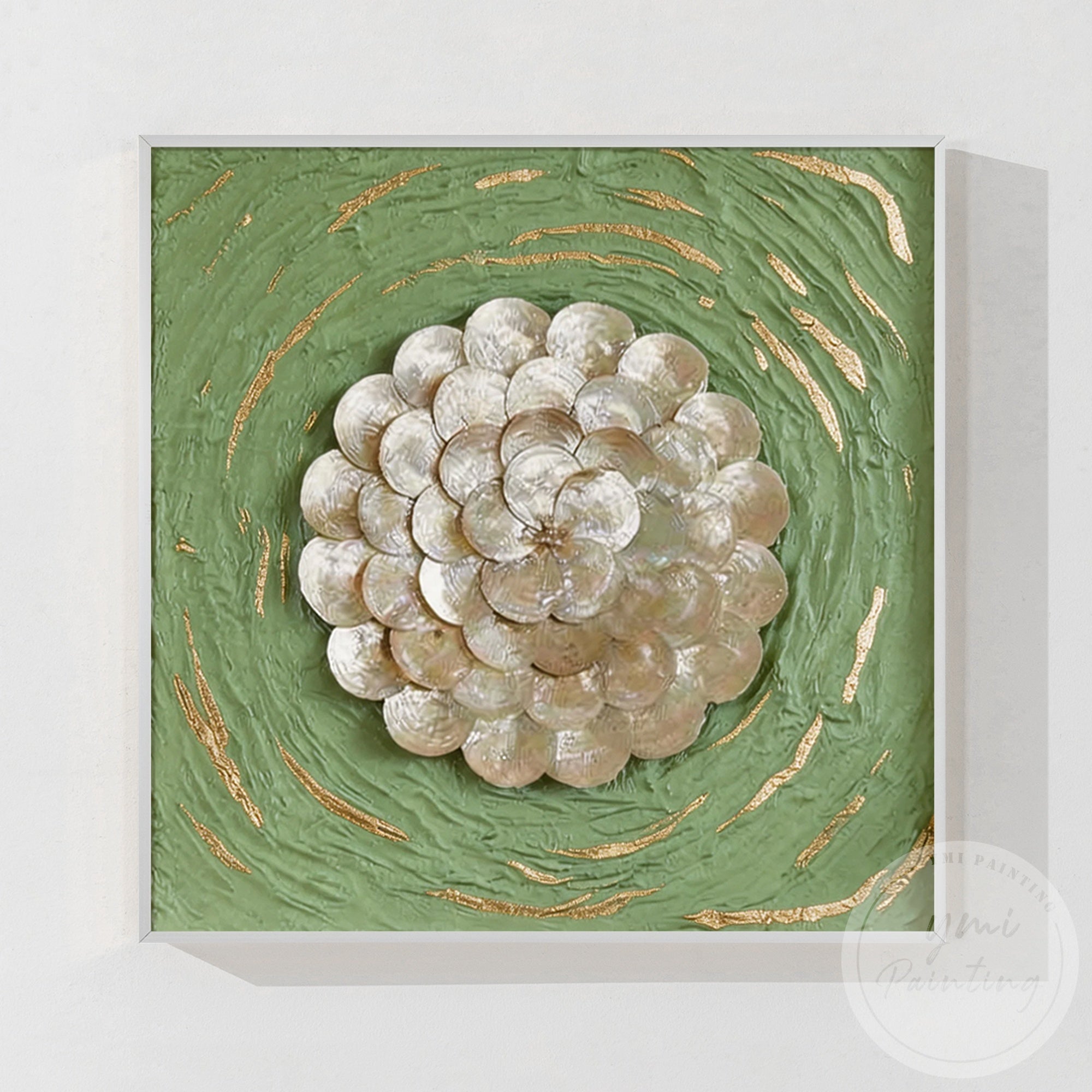 Elegant botanical shell inspired wall canvas art