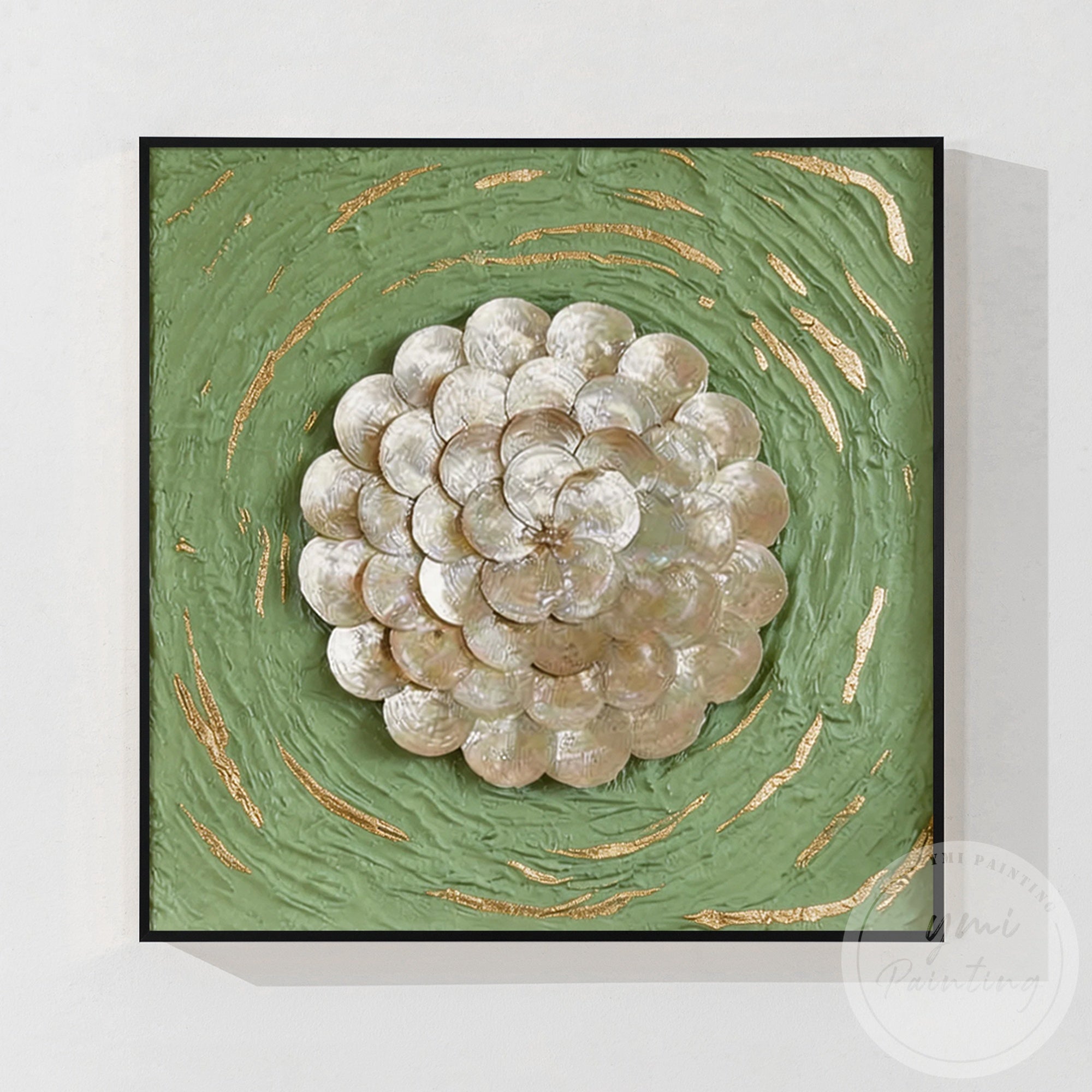 Elegant botanical shell inspired wall canvas art