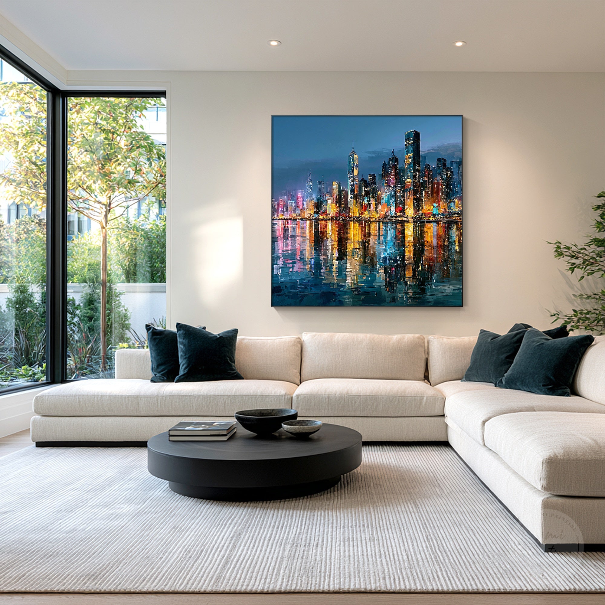 Contemporary Victoria Harbour city wall artwork
