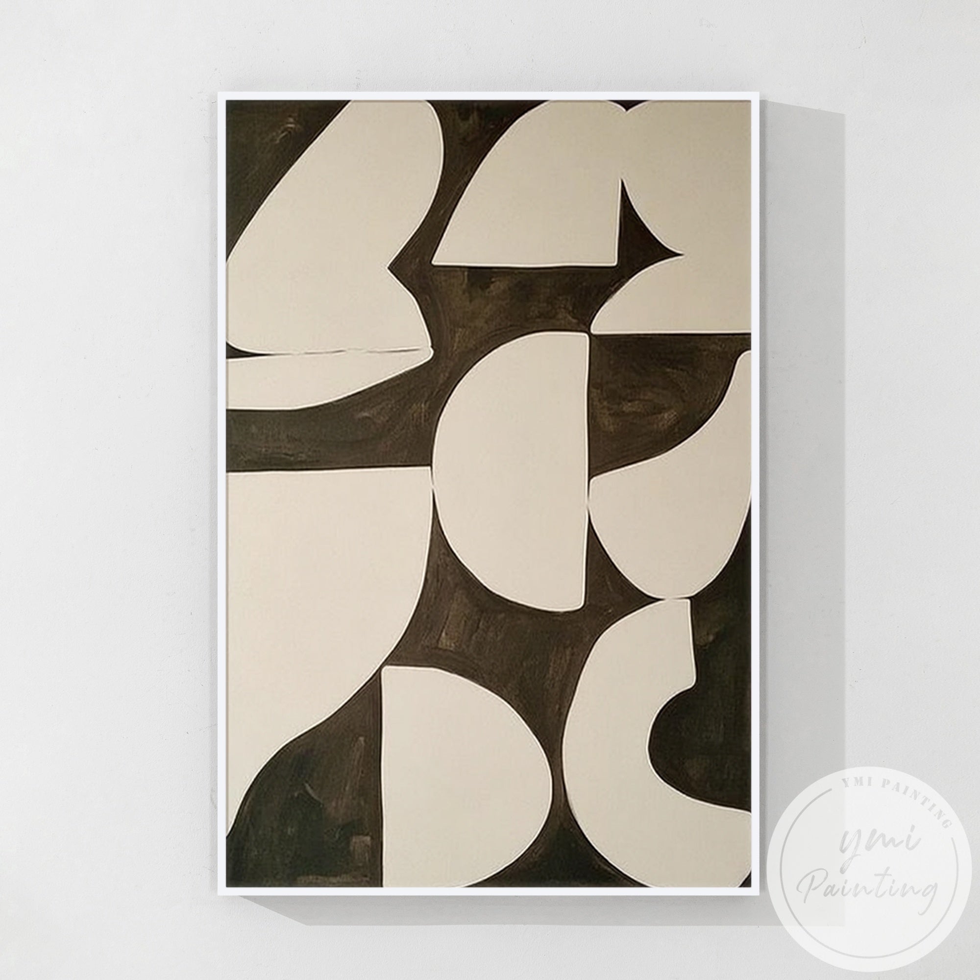 Organic shaped abstract modern art canvas design