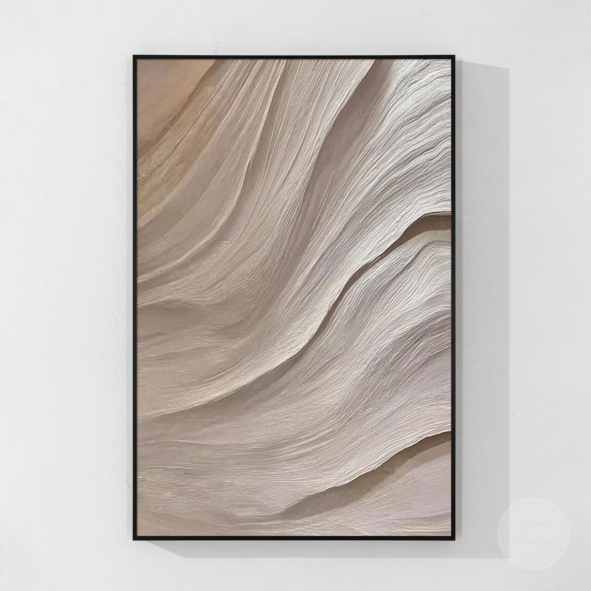 Minimalist organic abstract painting in neutral tones