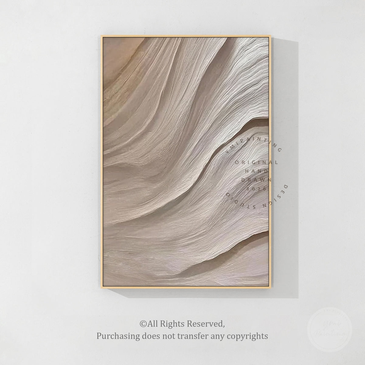 Modern Japandi inspired textured abstract wall art