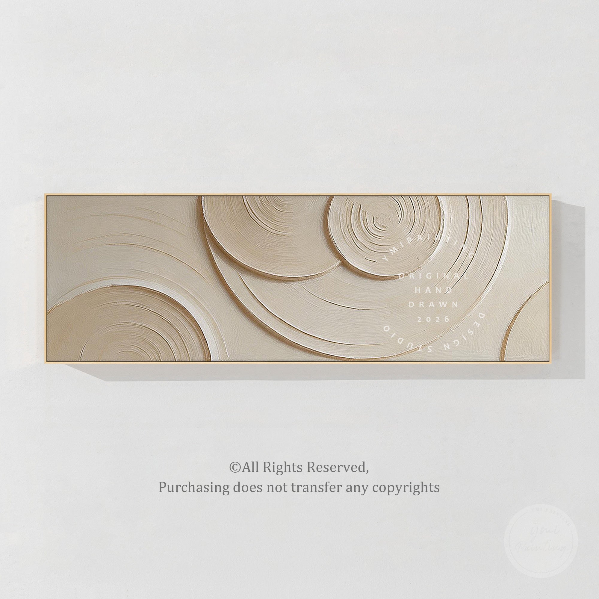 Modern sculptural abstract artwork in beige tones