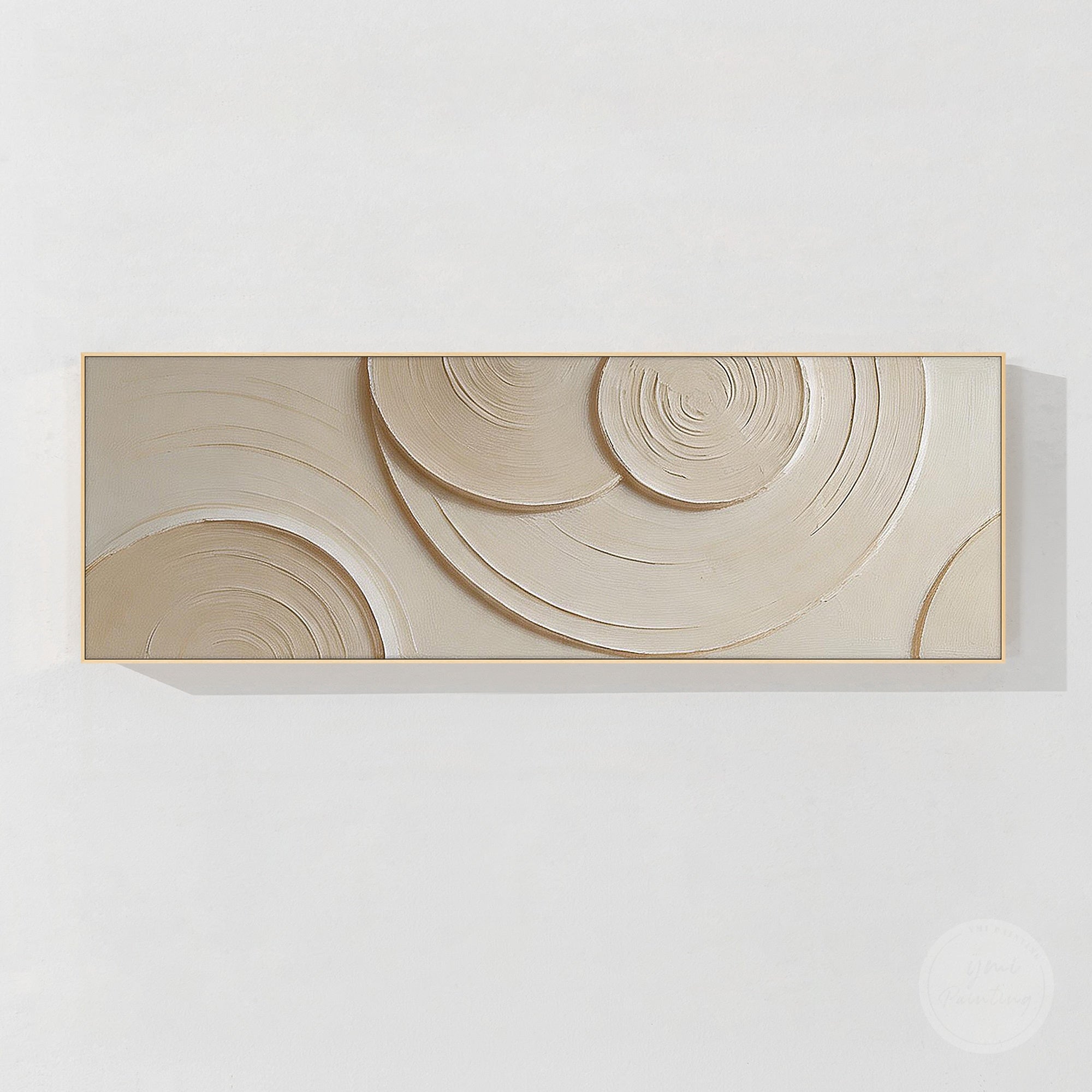 Neutral circular textured abstract wall art canvas