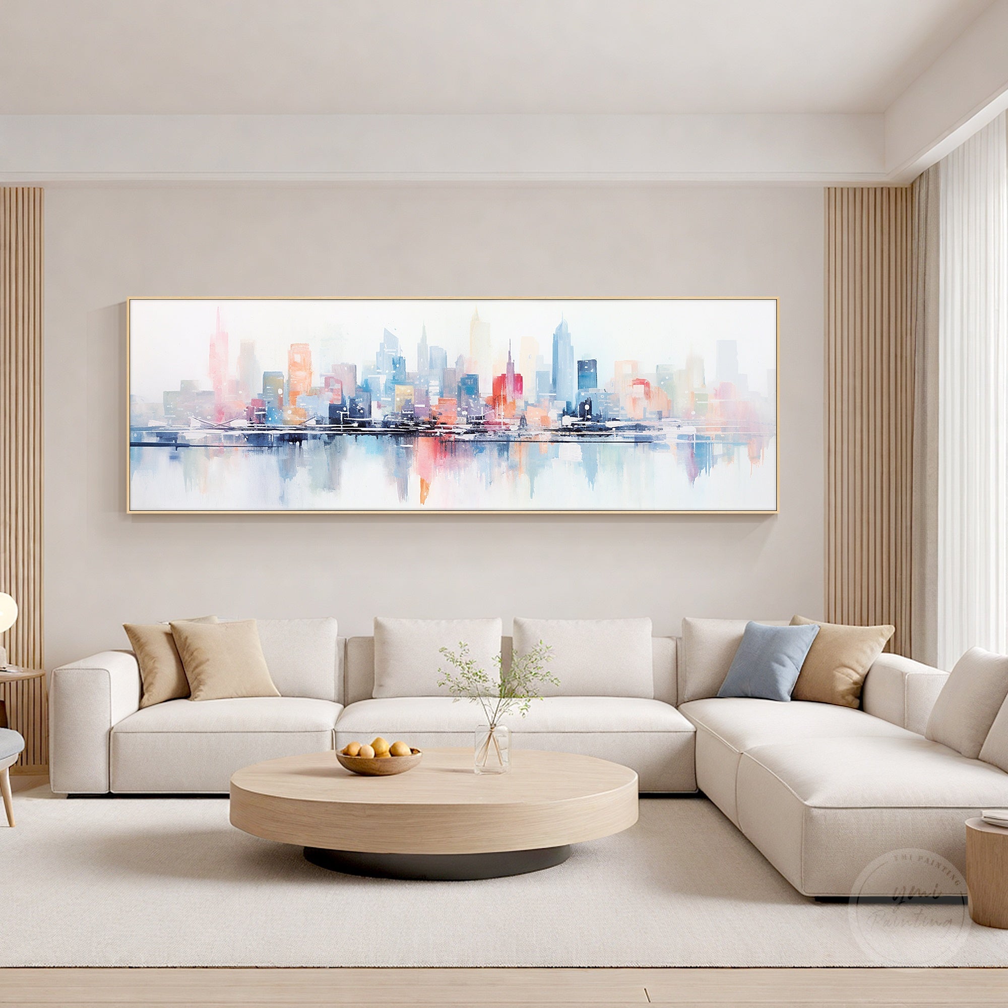 Modern city skyline wall decor