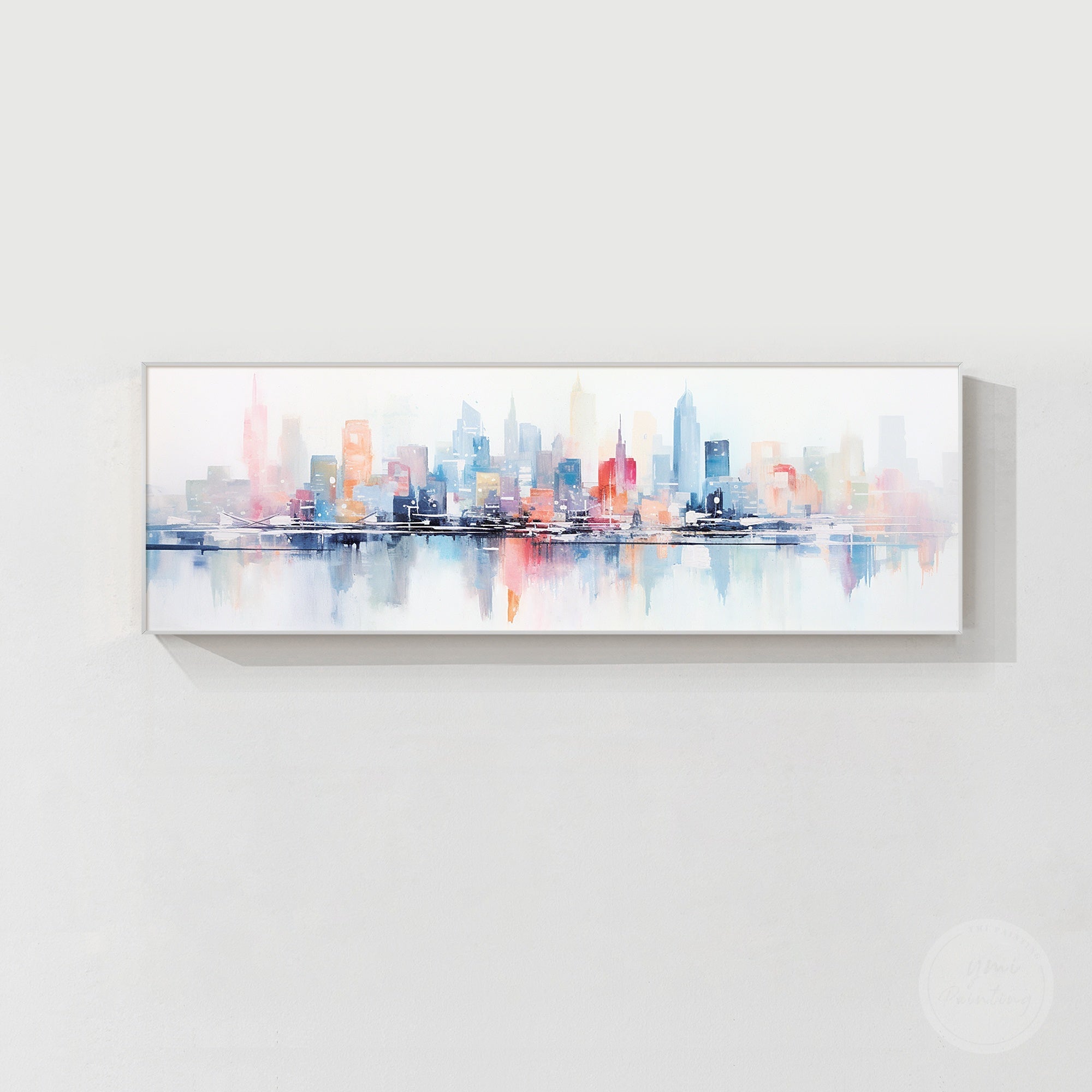 Long horizontal skyline canvas wall art