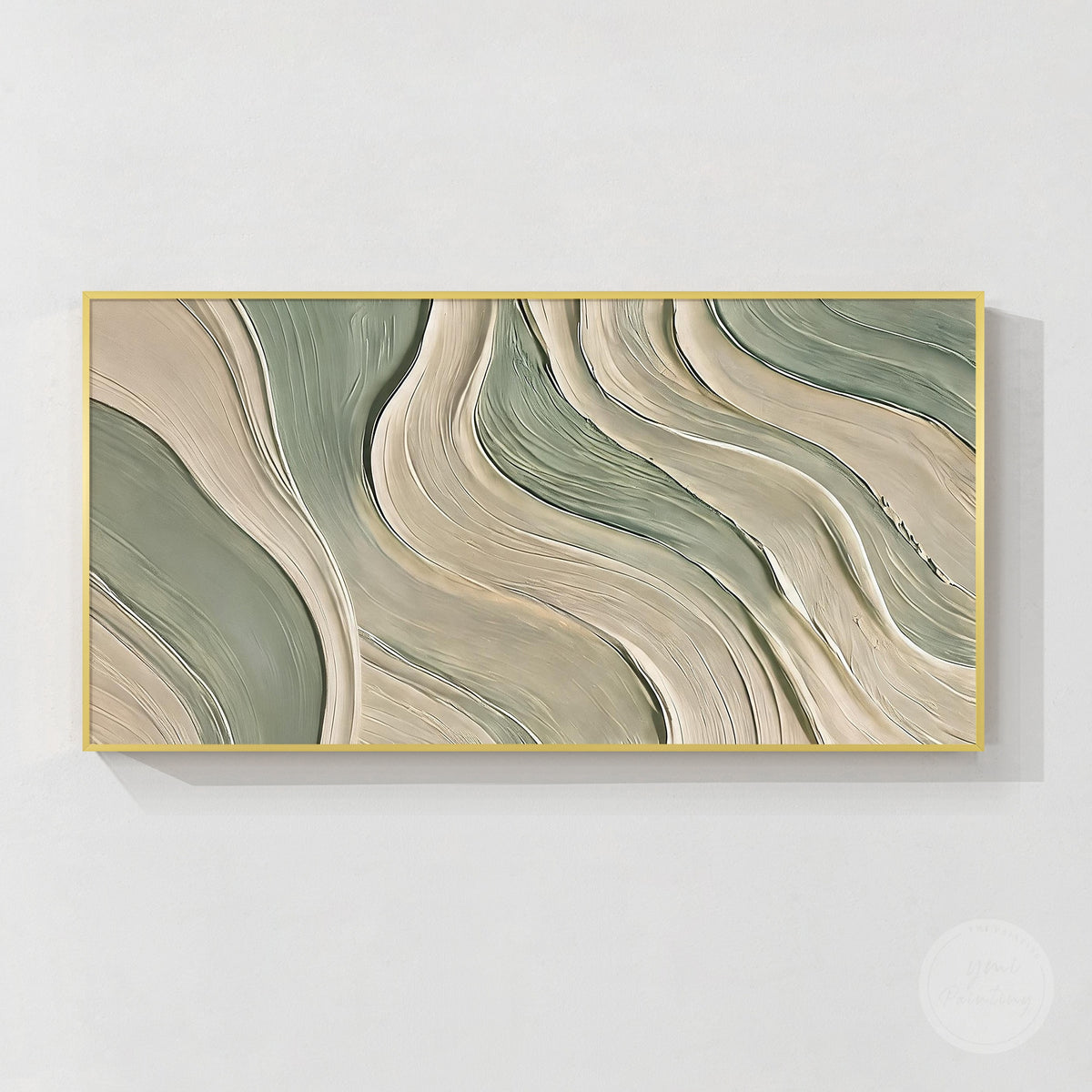 Modern organic abstract painting with flowing lines