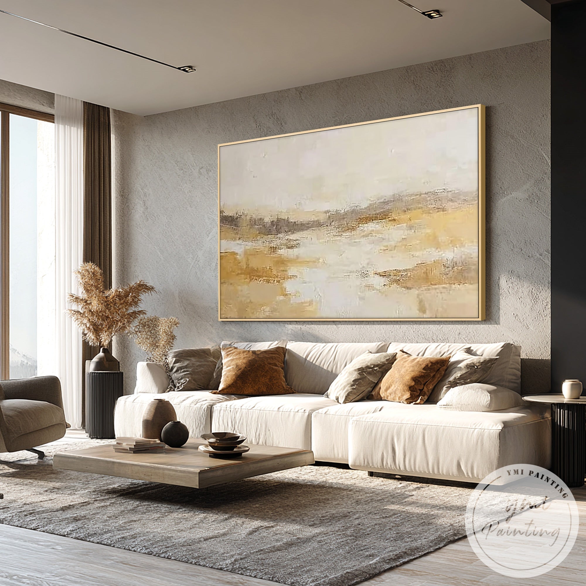 calm neutral minimalist artwork canvas