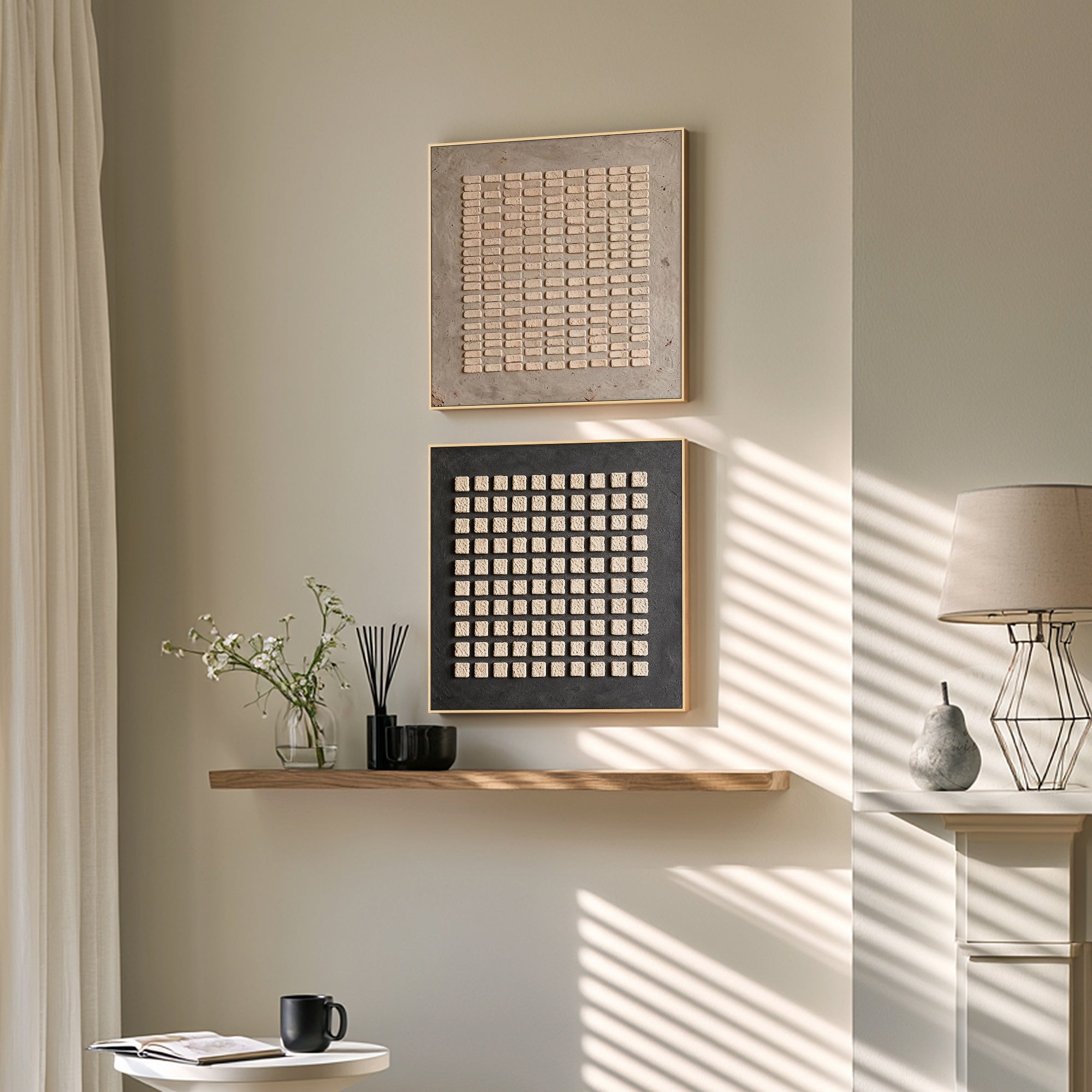 Modern minimalist textured wall decor panels
