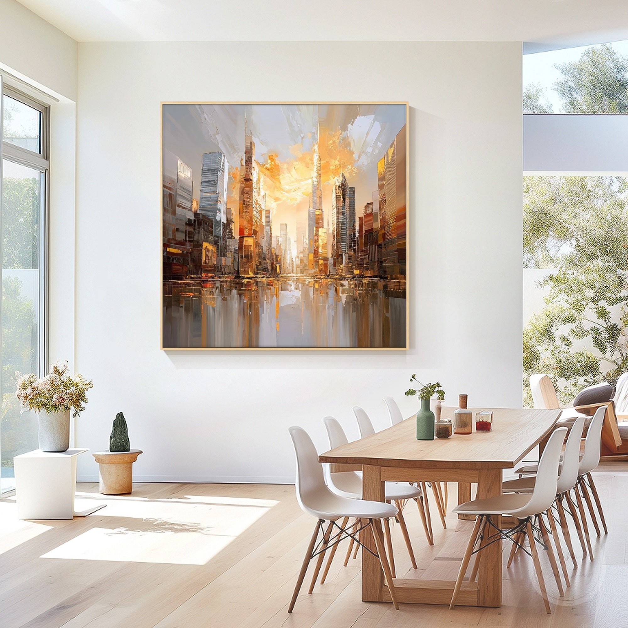 Contemporary city architecture wall decor artwork