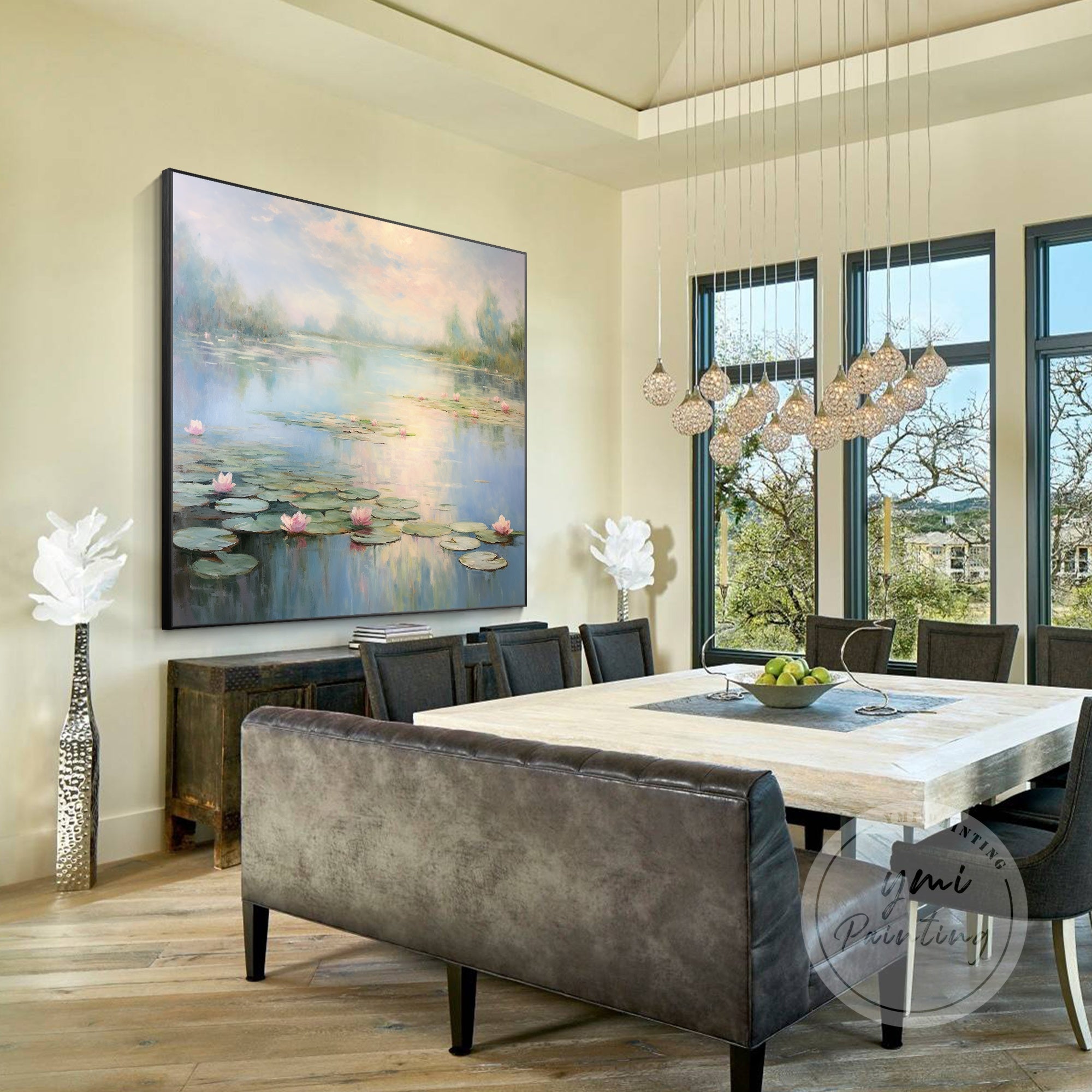 Oversized floral art for modern interiors.