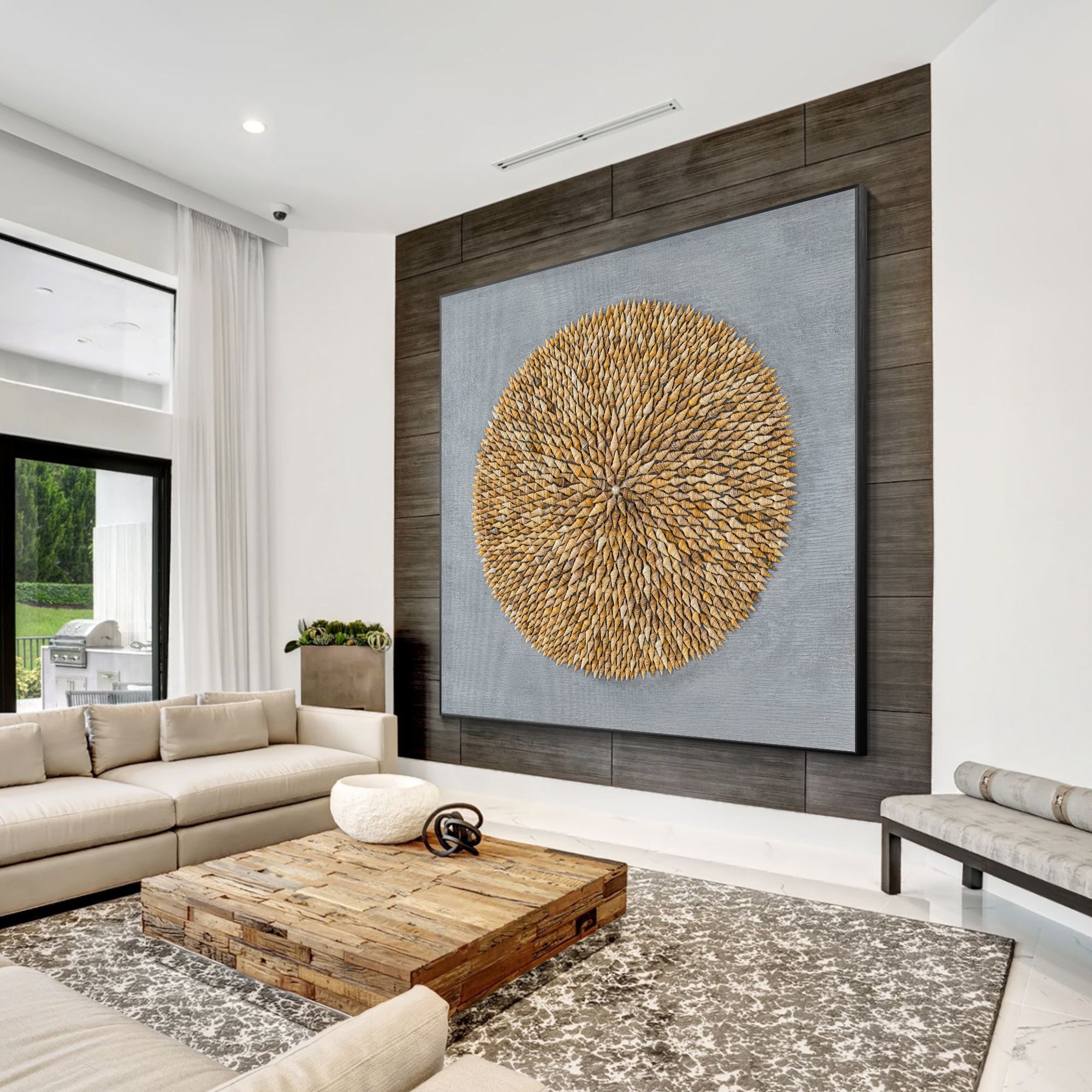 Spiral shell wall art with elegant design, perfect for home decor.