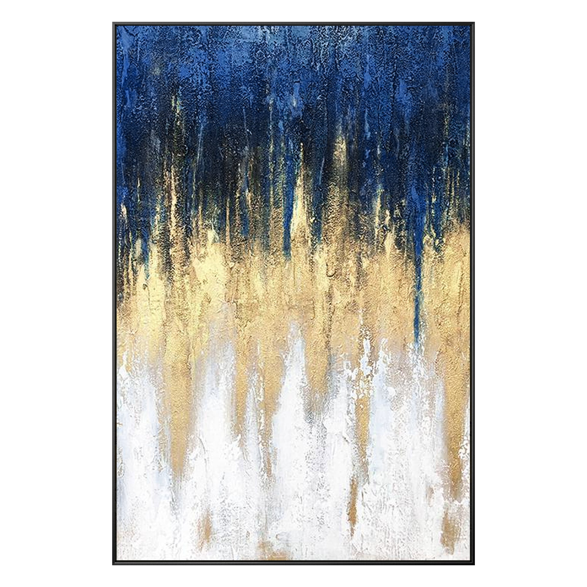 Arte de decoración de pared texturizado con purpurina azul marino moderno