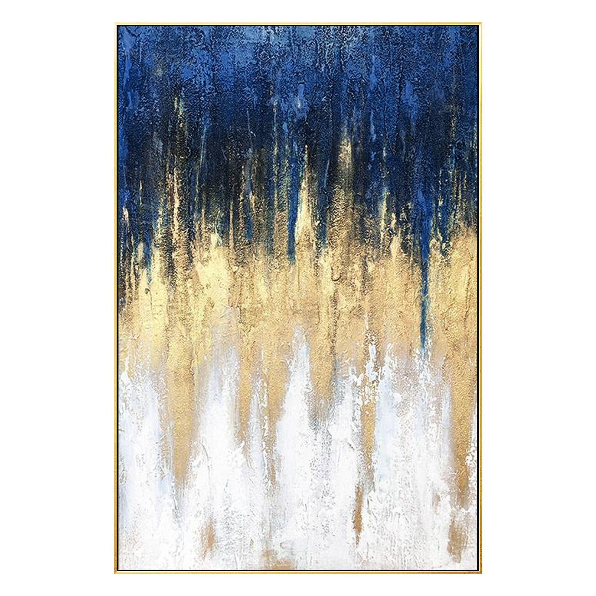 Arte de decoración de pared texturizado con purpurina azul marino moderno