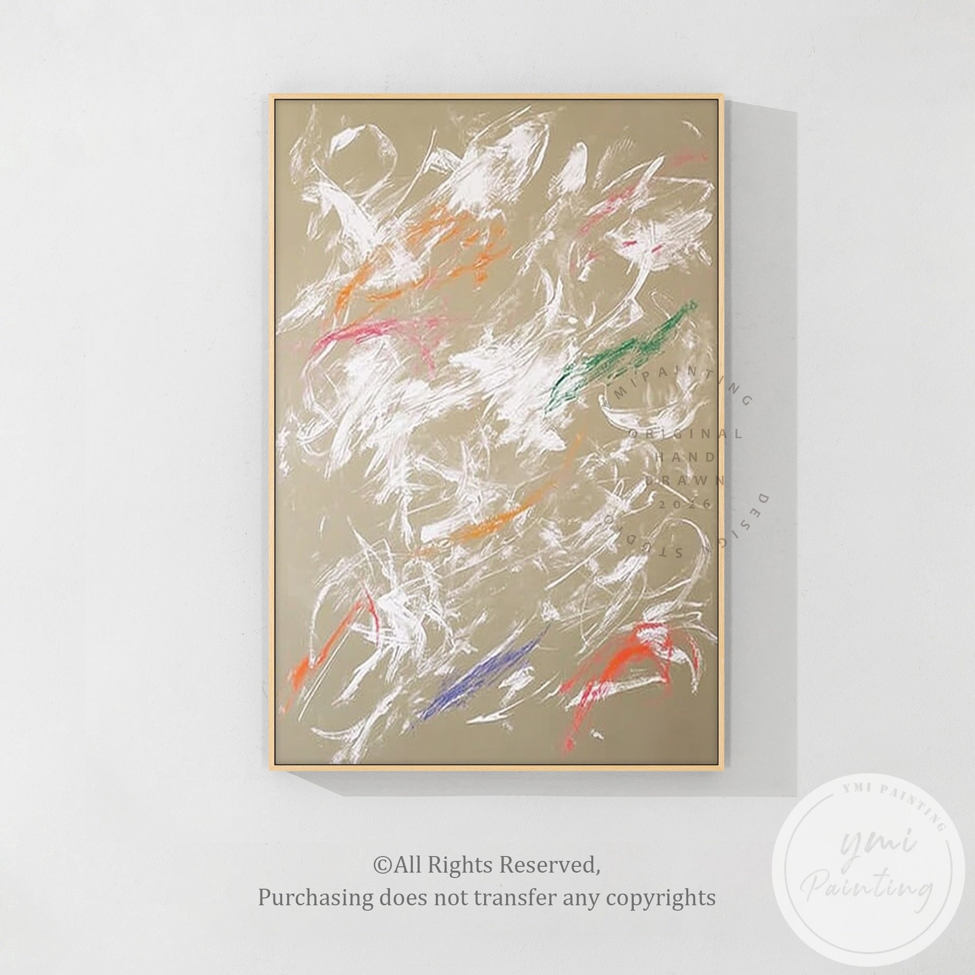 Handmade contemporary abstract artwork on canvas