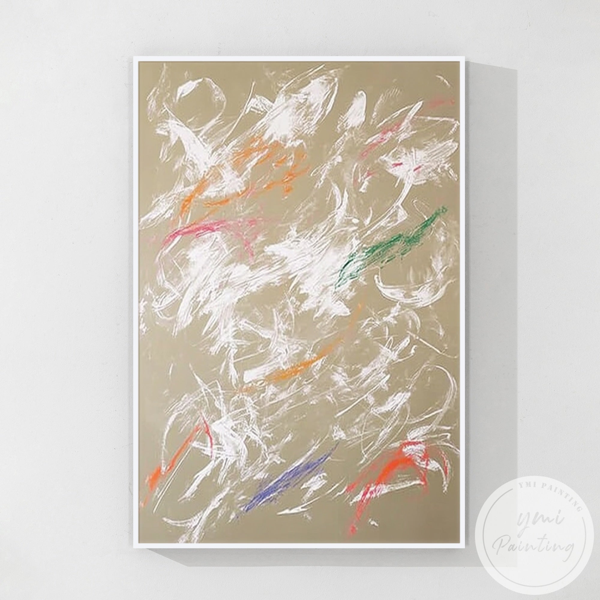 Minimalist abstract wall art with layered brushstrokes