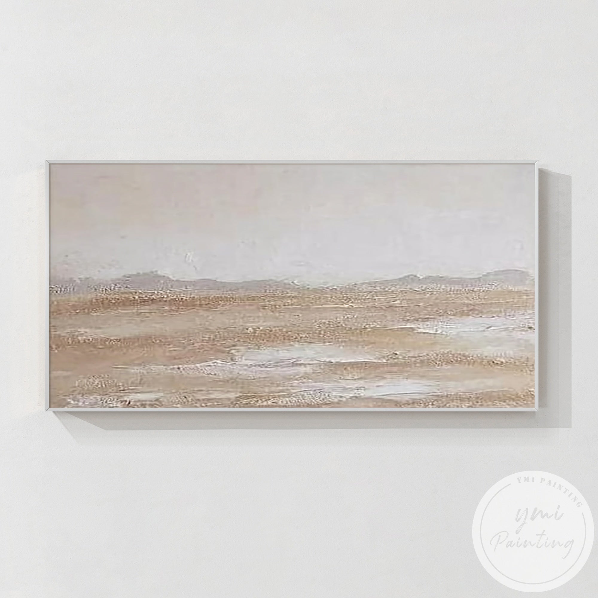 Contemporary neutral canvas artwork for calm entryway wall styling
