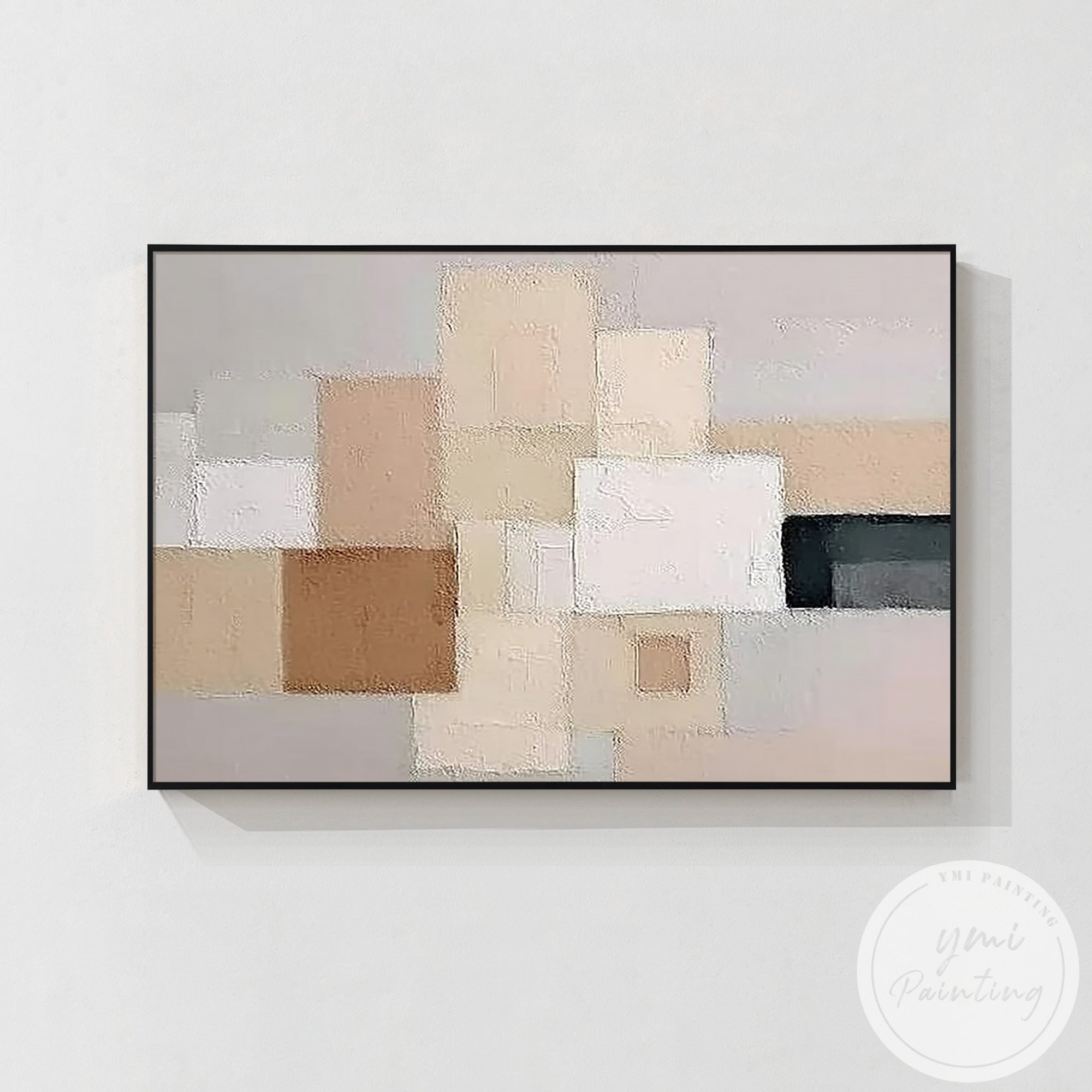 Neutral contemporary canvas artwork for calm office and workspace styling