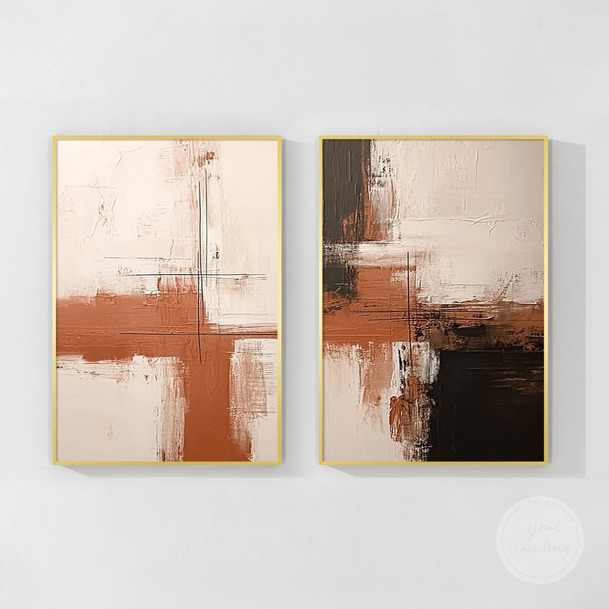 Modern minimalist abstract canvas set, ideal for statement walls.