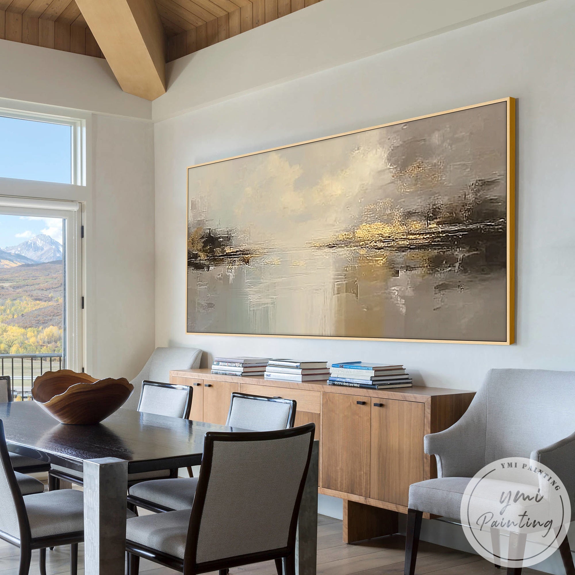 Modern horizontal wall art inspired by soft natural horizons