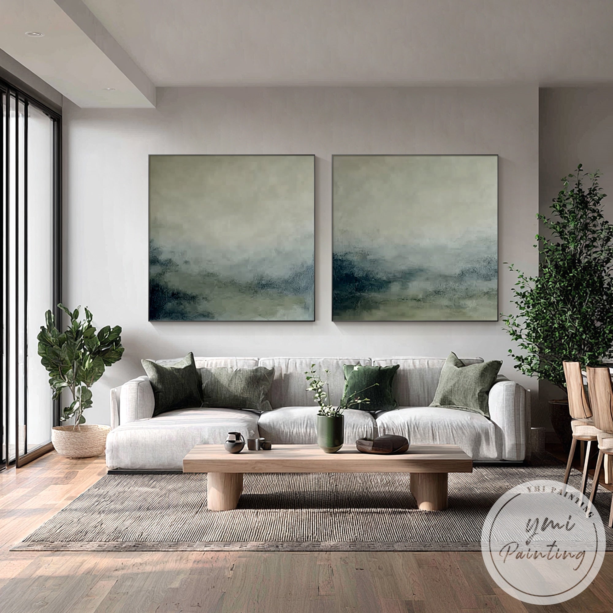 Neutral abstract landscape wall decor