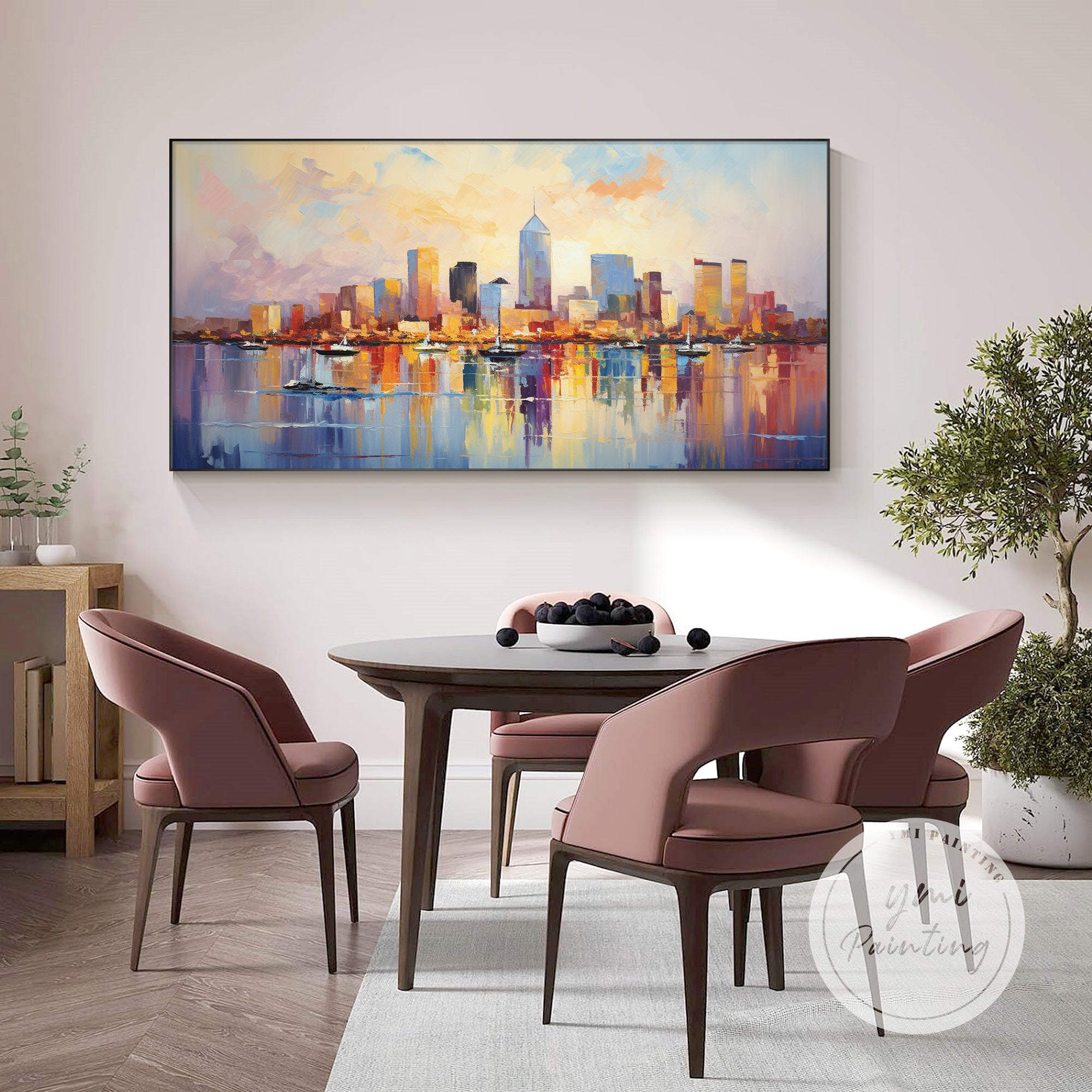 New Orleans skyline sunset canvas painting wall decor in dining room